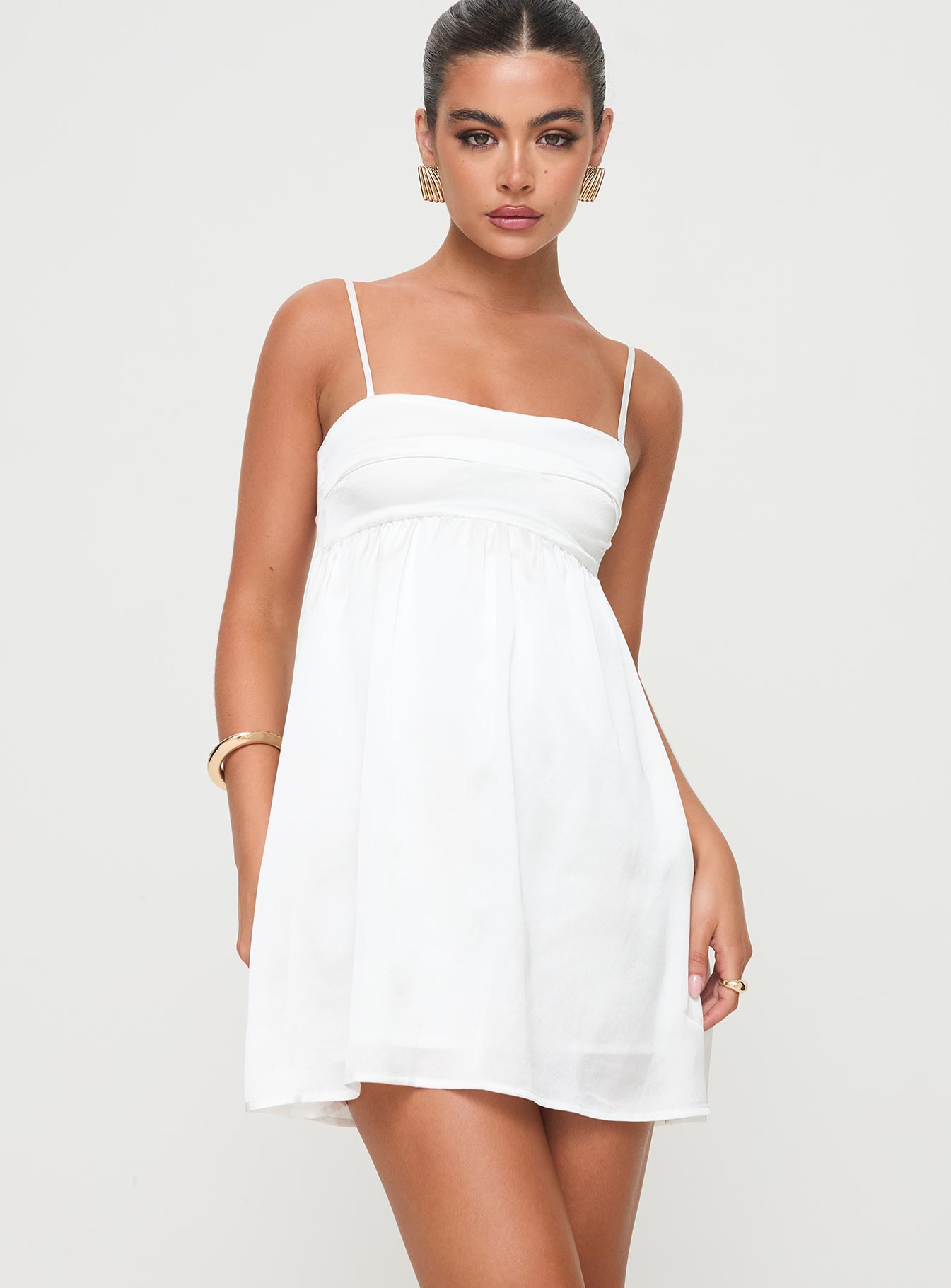 Ortega Mini Dress White Petite Outlet With Paypal Order