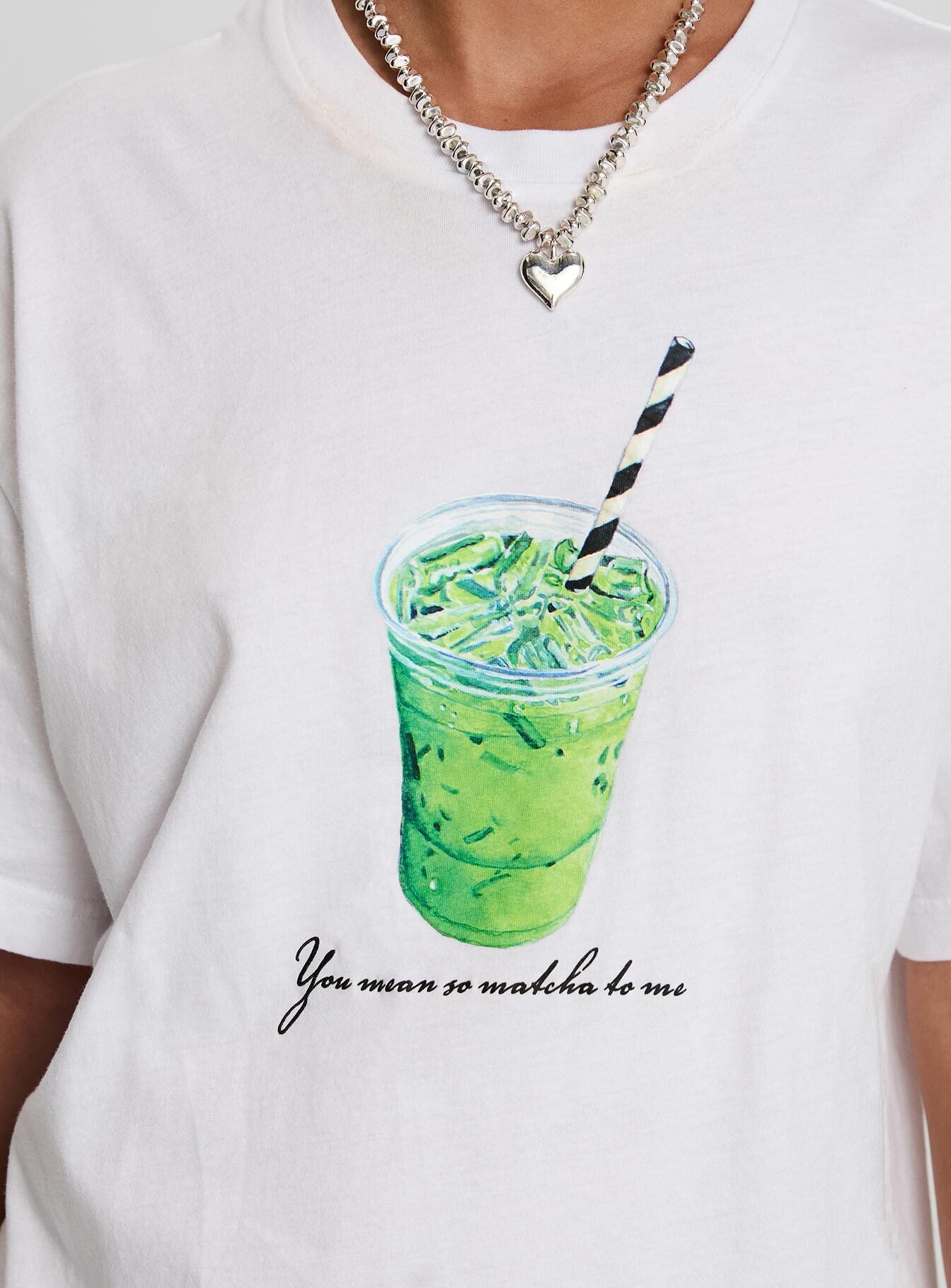 Love You So Matcha Graphic Top White With Paypal