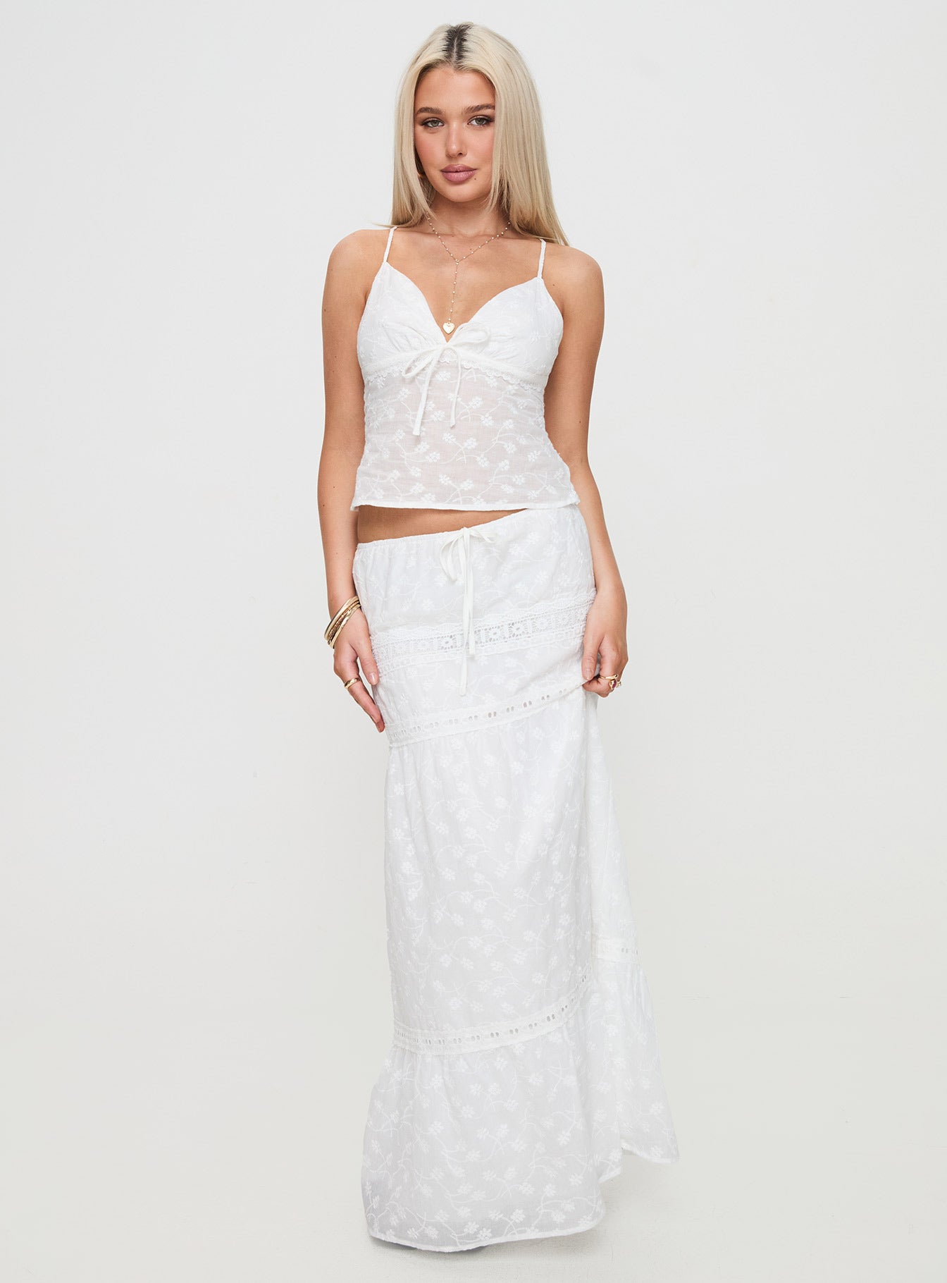 Eivan Maxi Skirt White Discount Wide Range Of