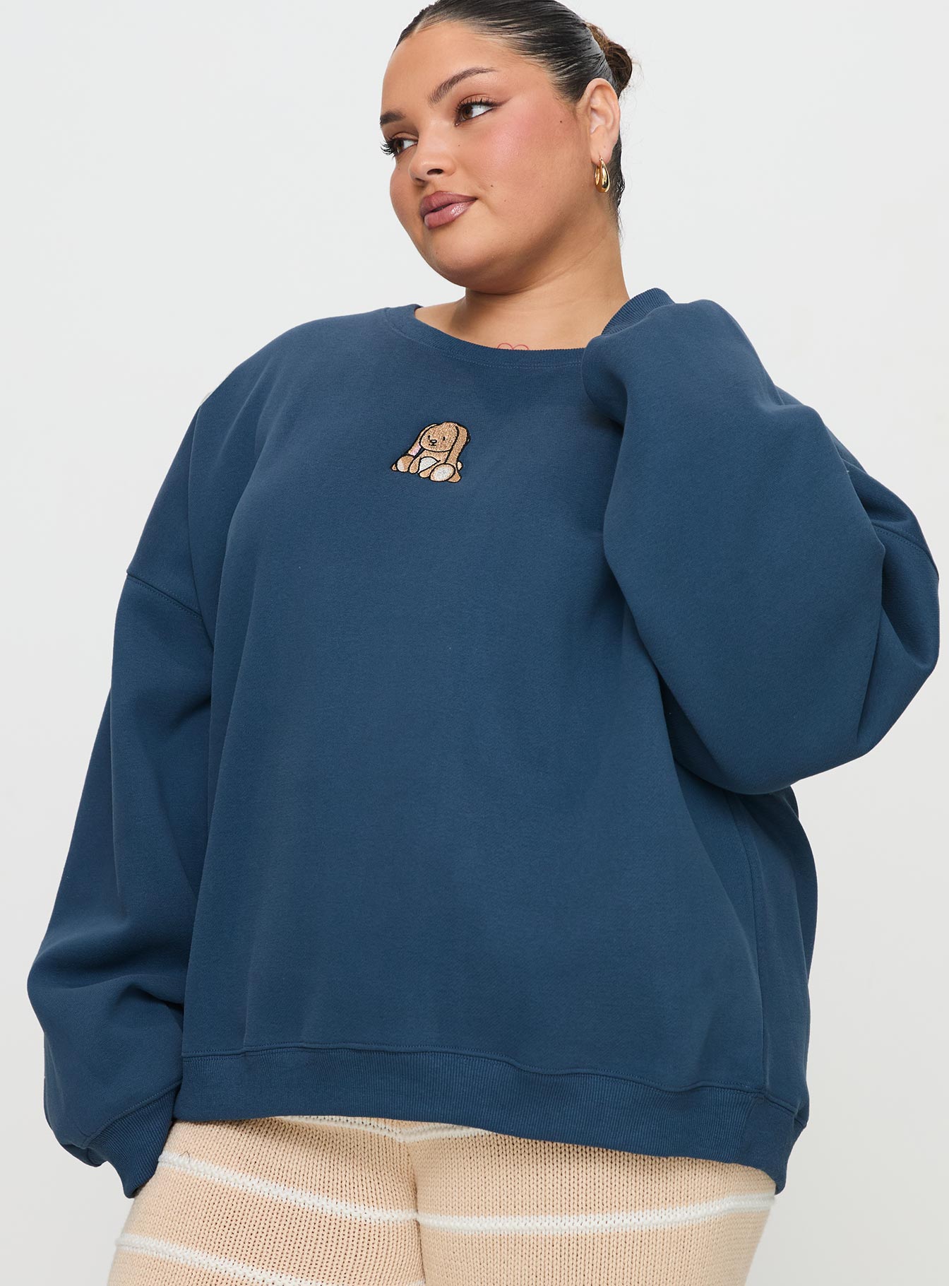 Sleepy Bunny Crewneck Jumper Navy Curve Sale Low Cost