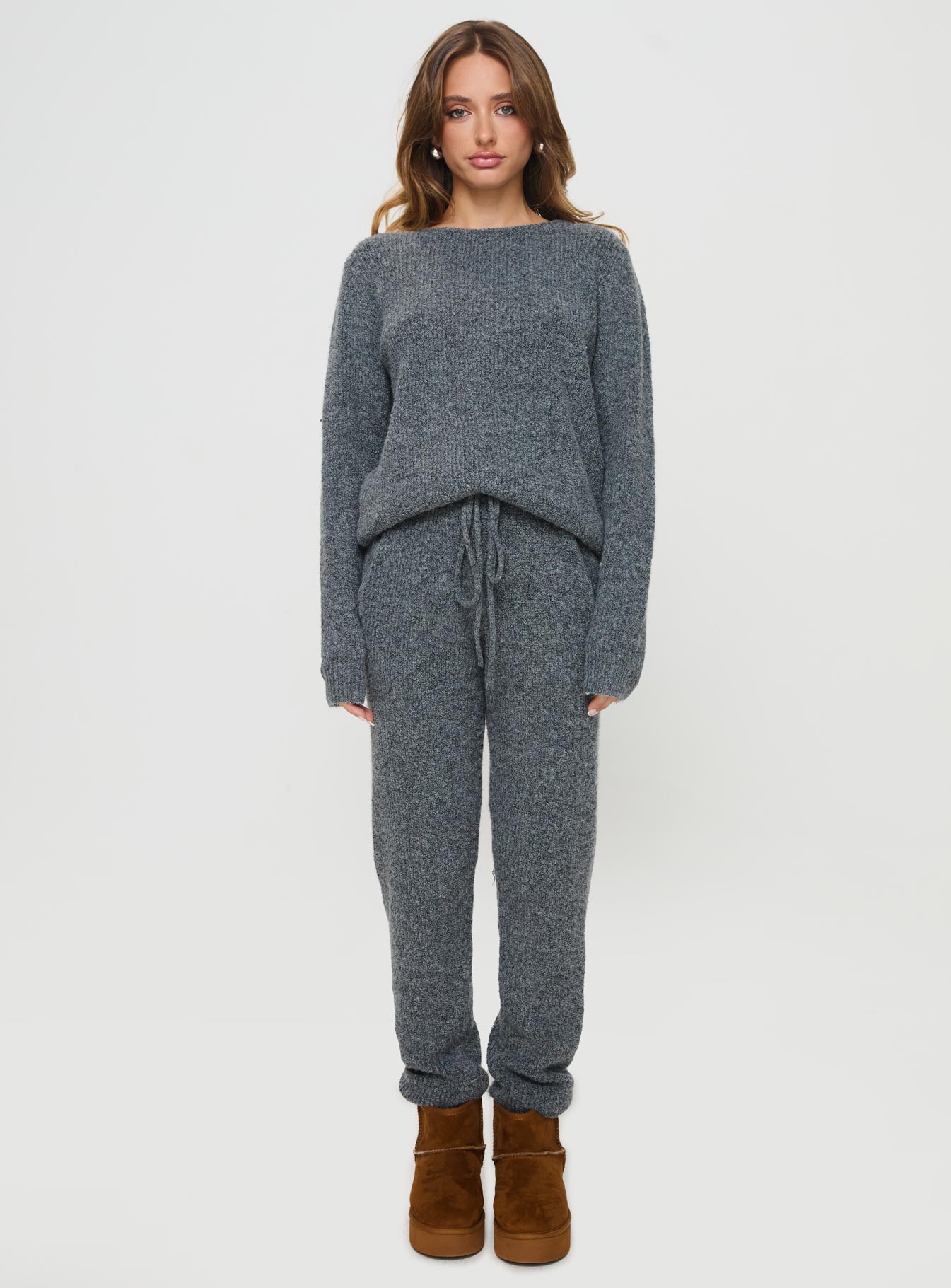 Abrams Rib Knit Crew Sweater Charcoal Marle Low Pice Fee Shipping Sale Online