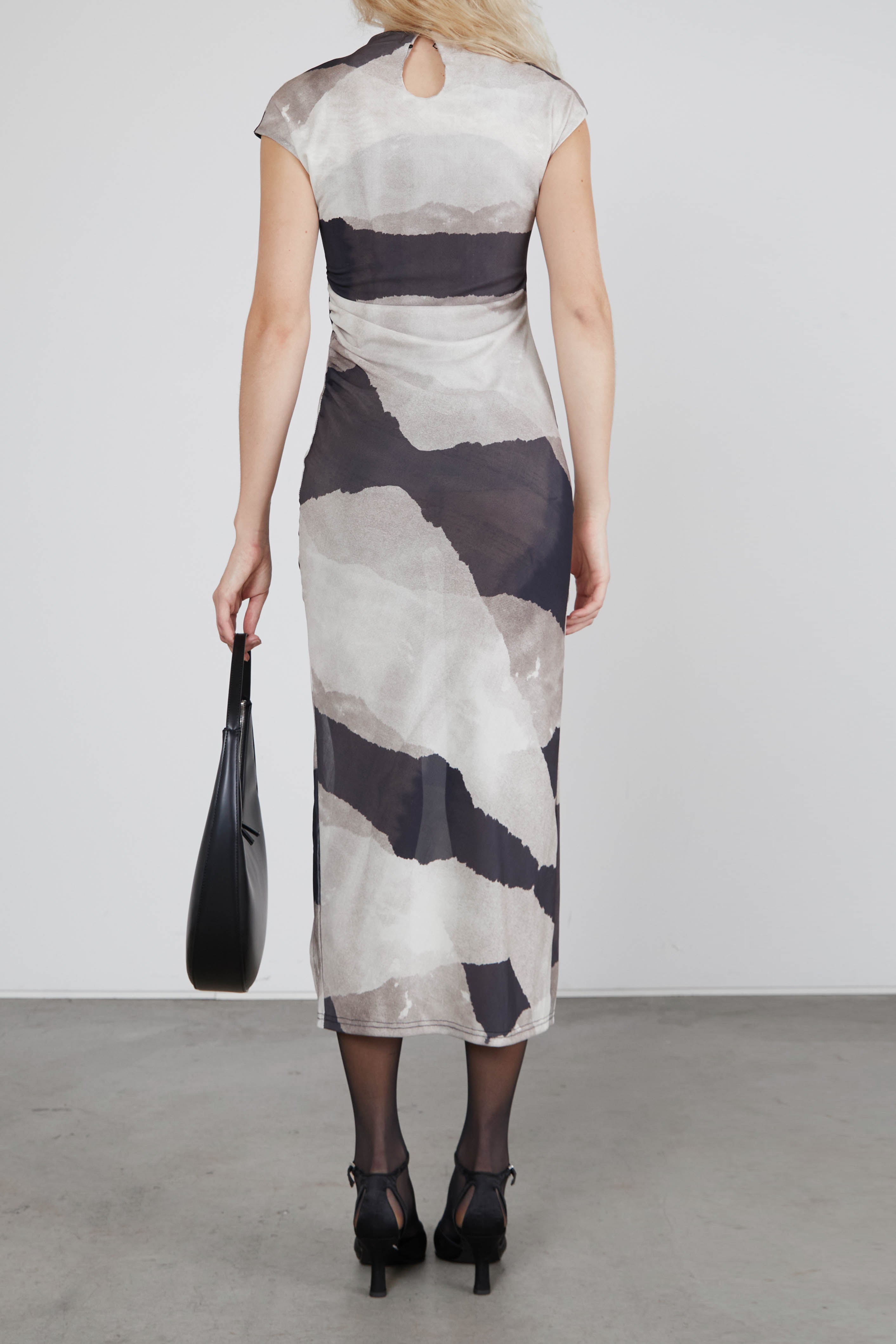 MAXI DRESS WITH ABSTRACT PRINT Free Shipping Best Store To Get