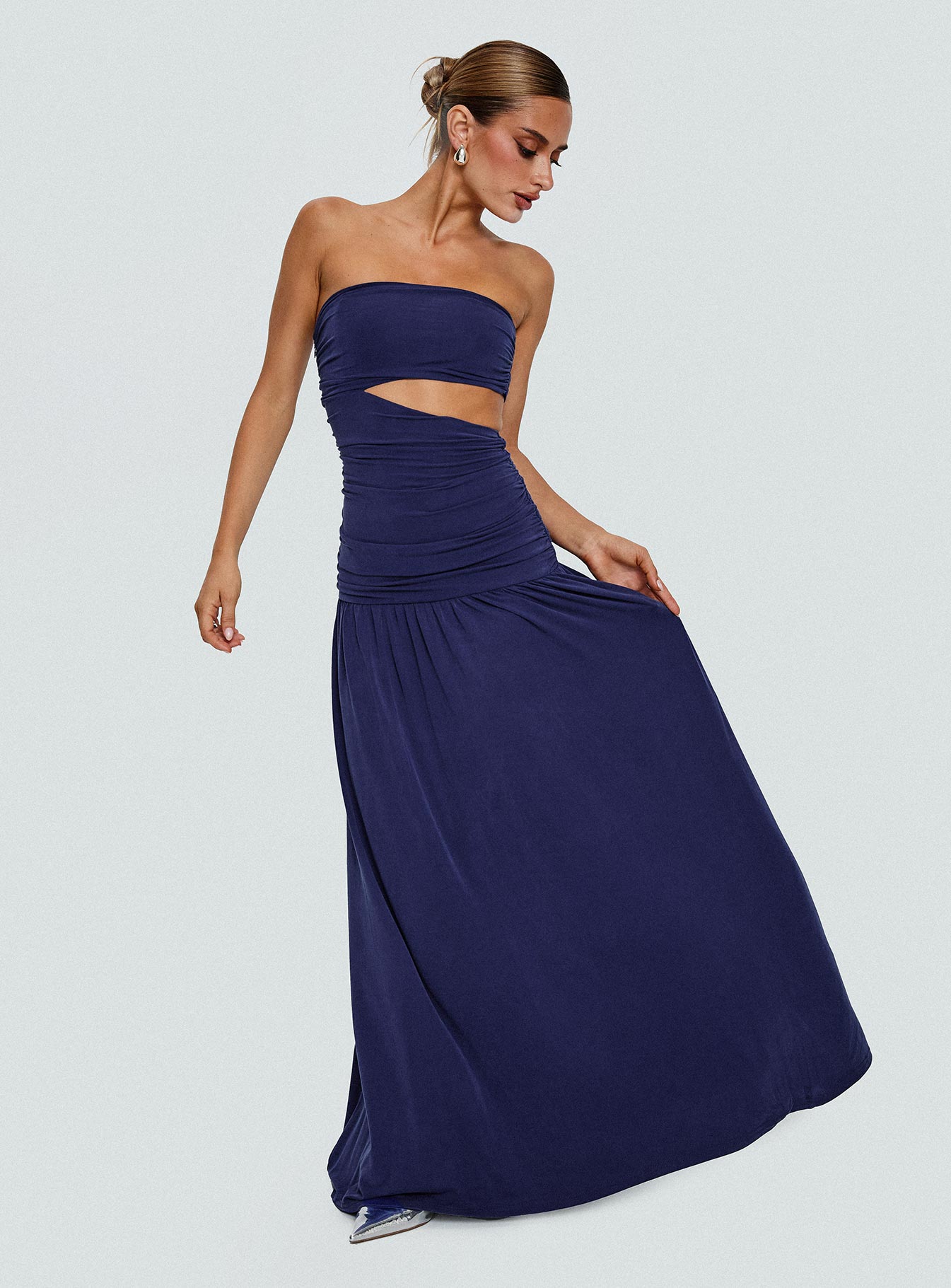 Grandeur Strapless Maxi Dress Navy Sale Wholesale Pice