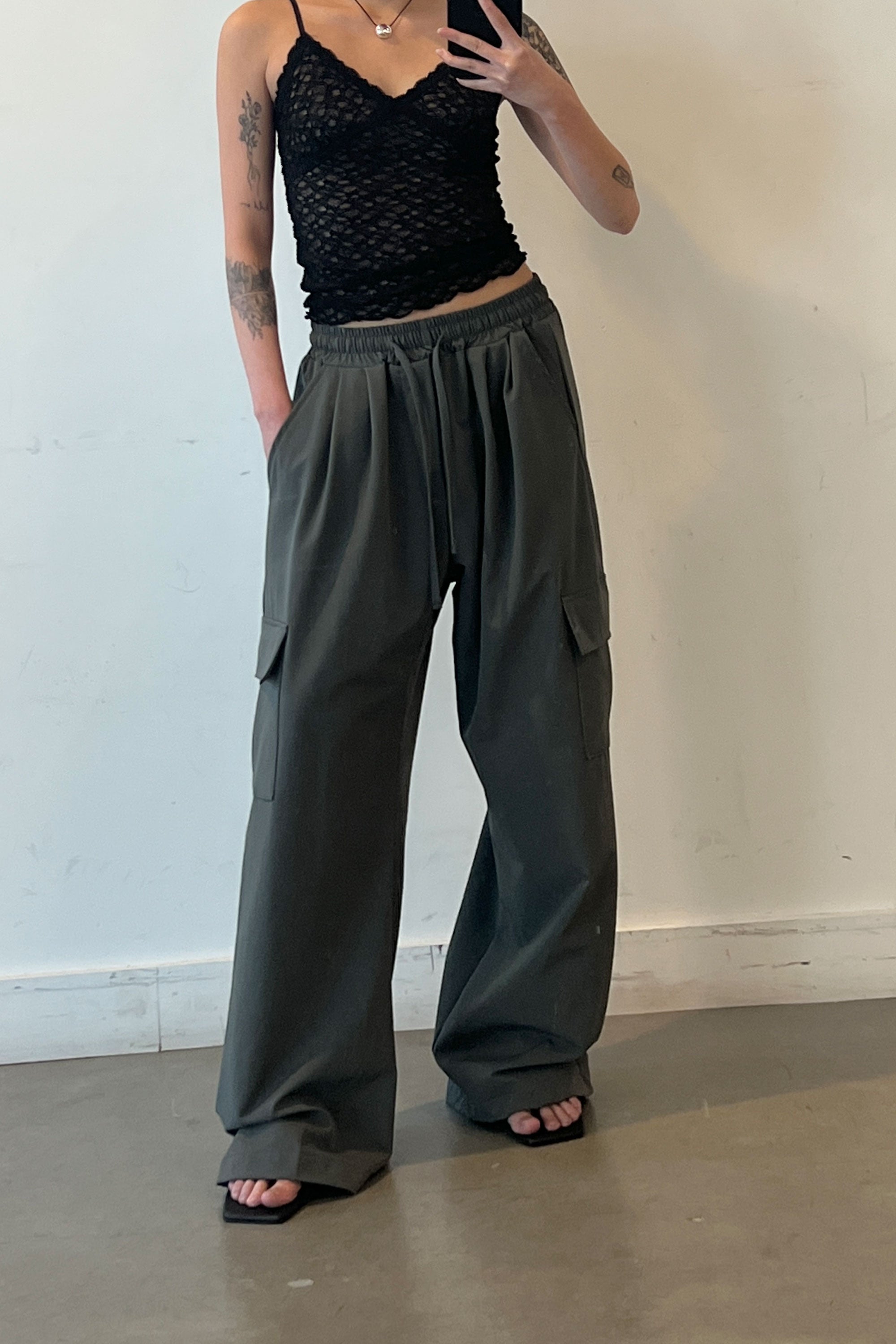 PLEATED CARGO PANTS Deals Cheap Online