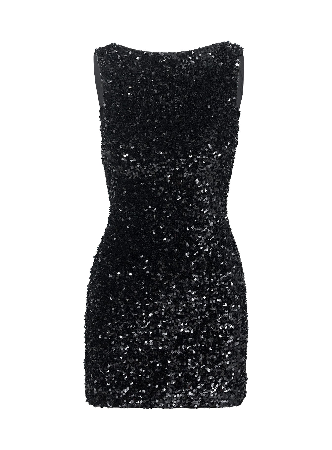 Cinematic Sequin Backless Mini Dress Black Supply Cheap Pice