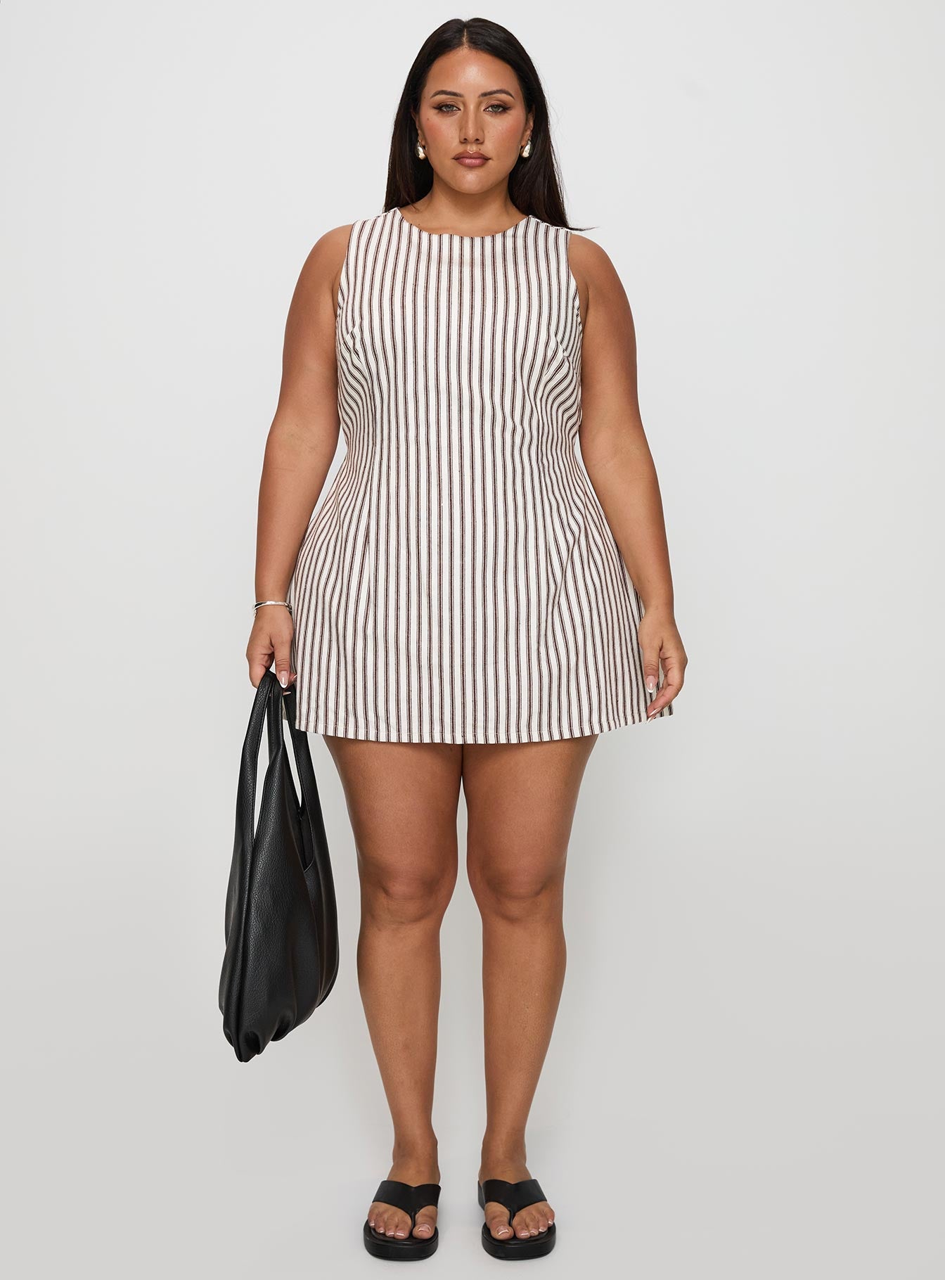 Yumiko Romper Brown Stripe Curve Clearance Factory Outlet