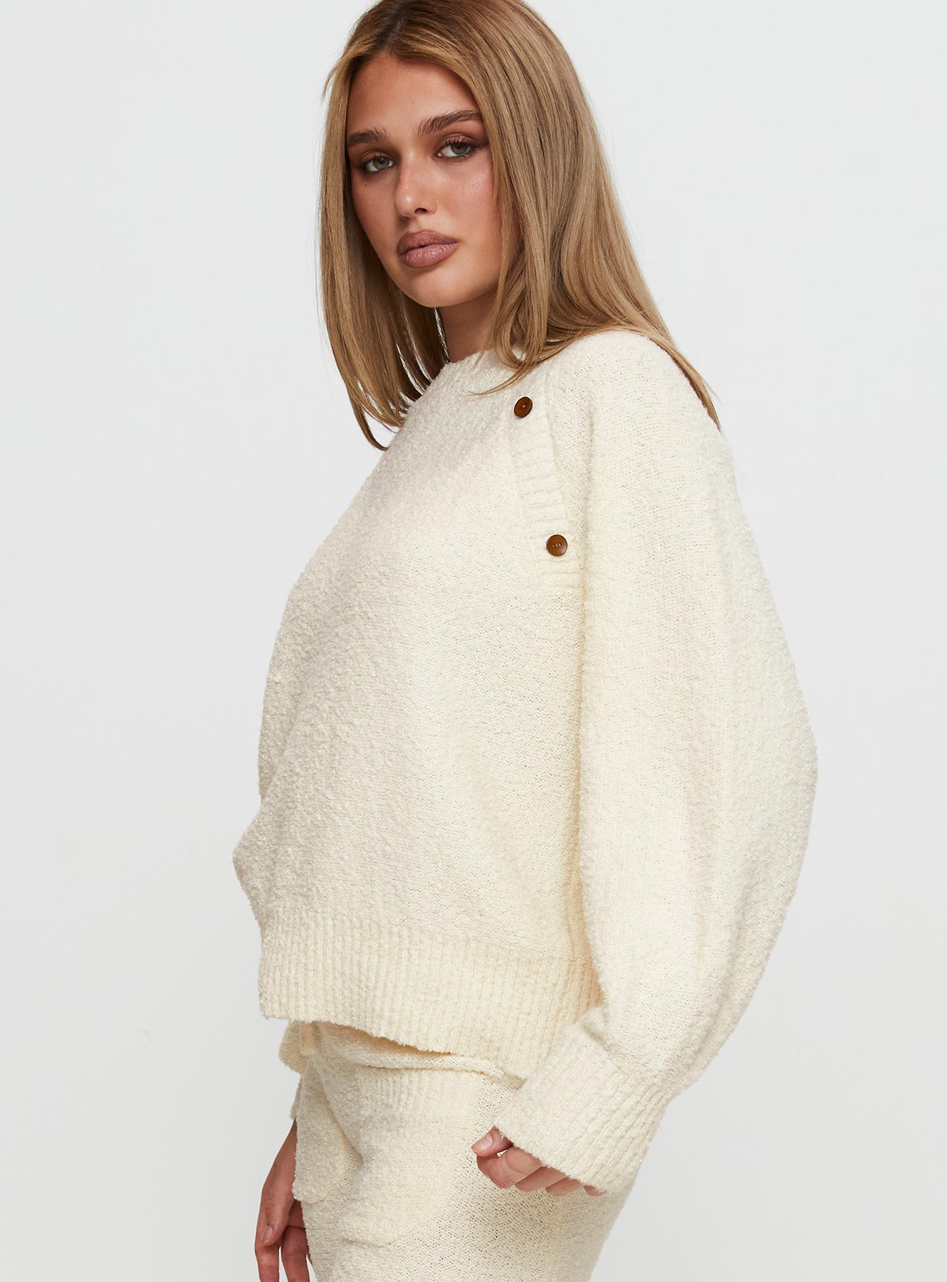 Susi Fluffy Knit Sweater Ivory Popular