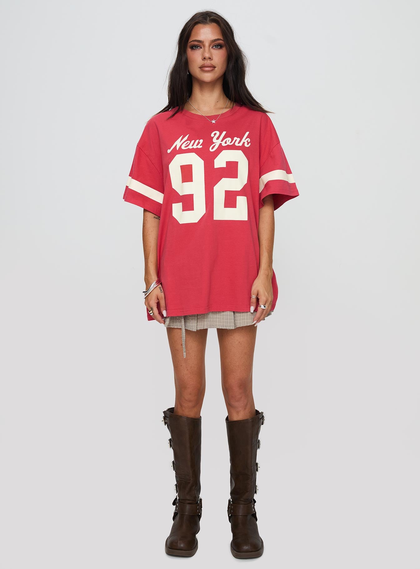 New York 95 Oversized Tee Red Discount Cheapest Pice