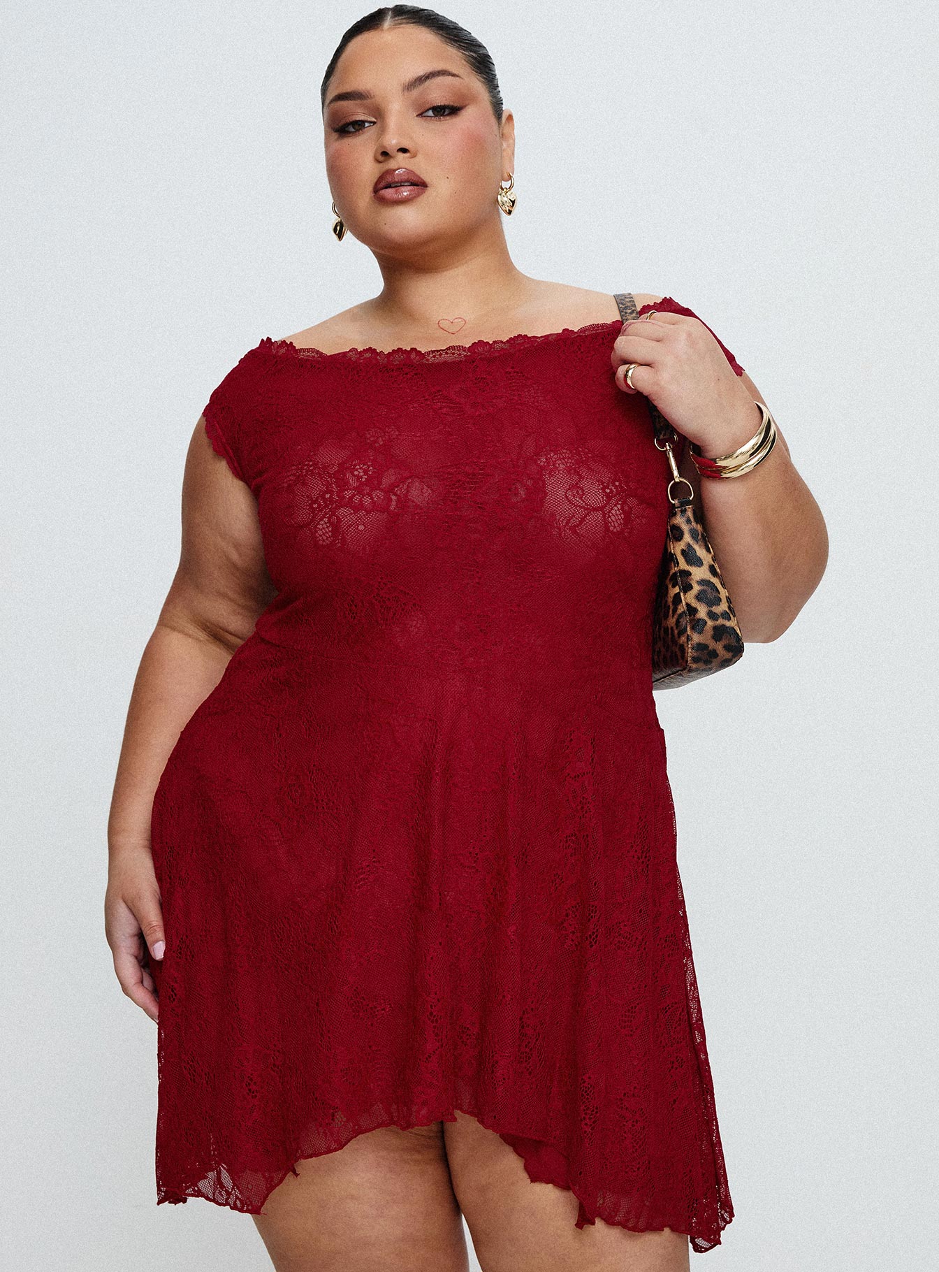 La Dolce Vita Lace Mini Dress Red Sale Recommend