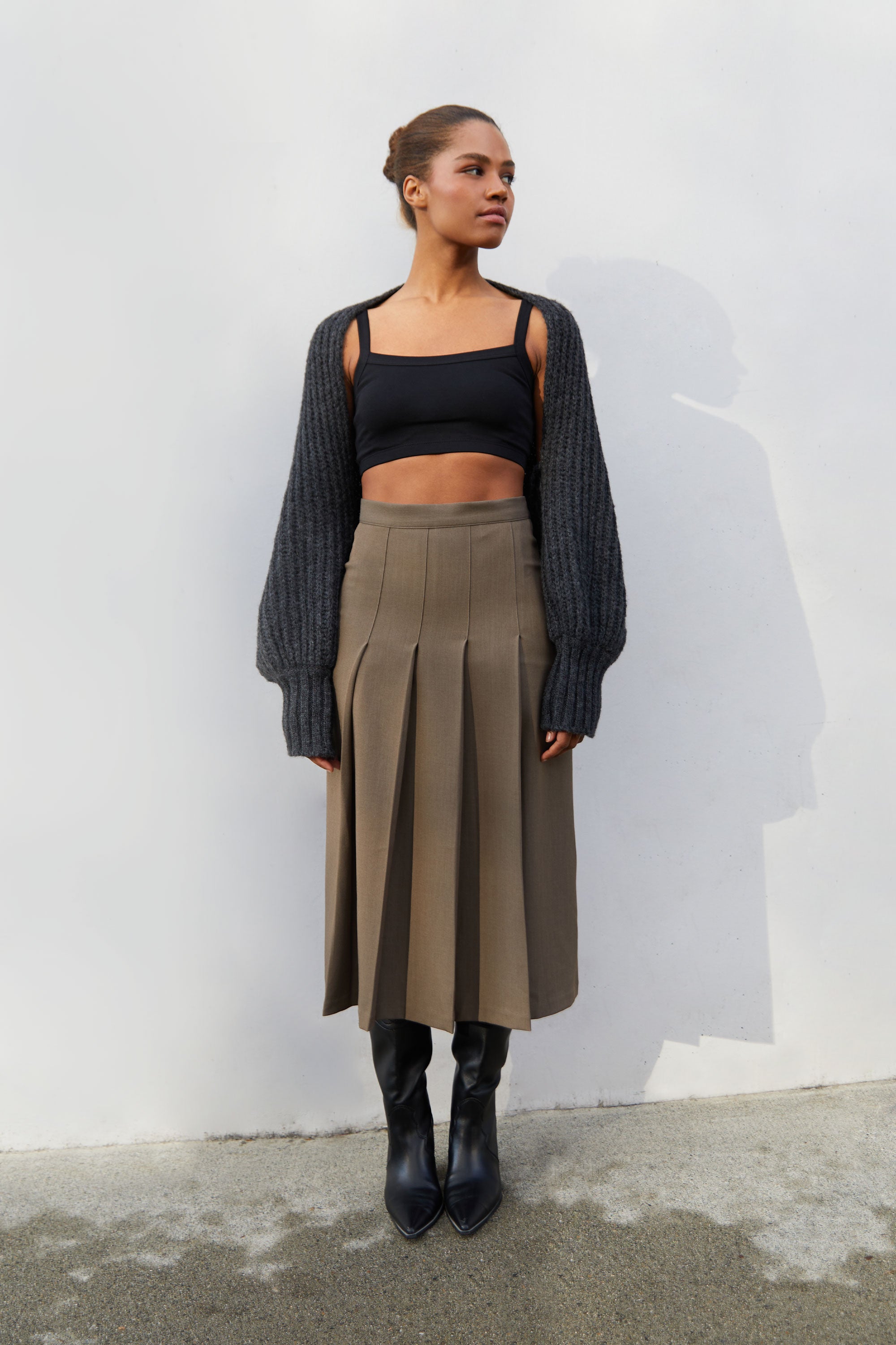 PLEATED MIDI SKIRT Outlet Locations Sale Online