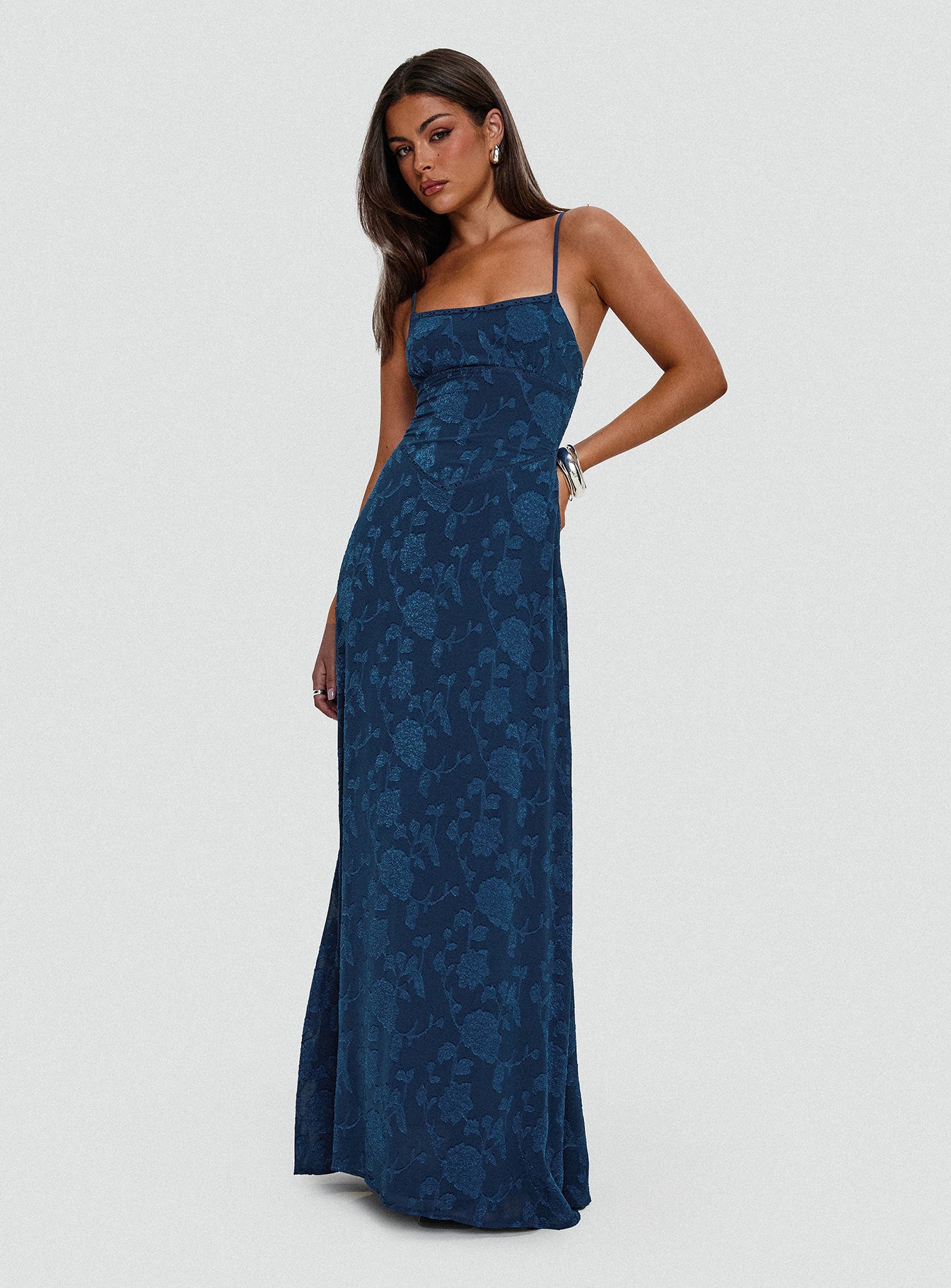 South Of France Maxi Dress Navy Excellent Online