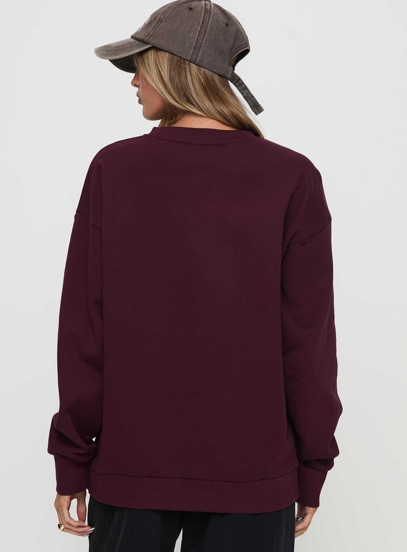 All Day Crewneck Sweatshirt Wine Visit New Online