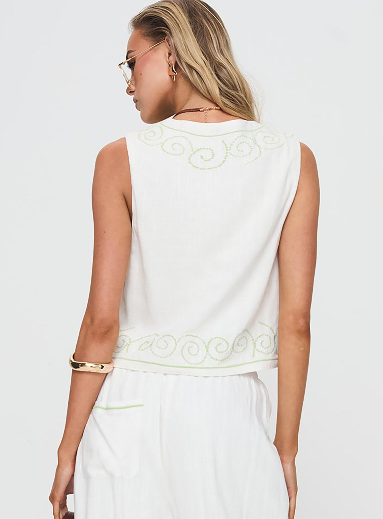 Kindred Tie Top White / Green Outlet Store Cheap Online