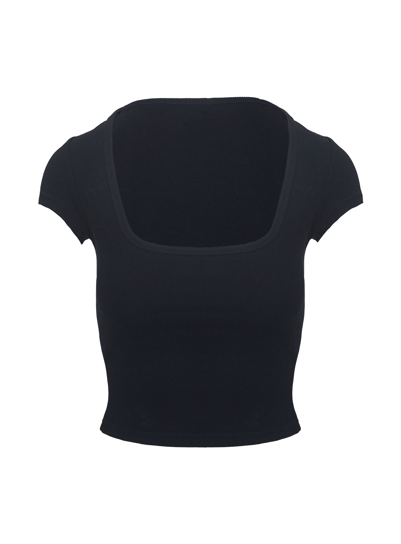 Baseline Square Neck Rib Top Black Outlet Fashionable