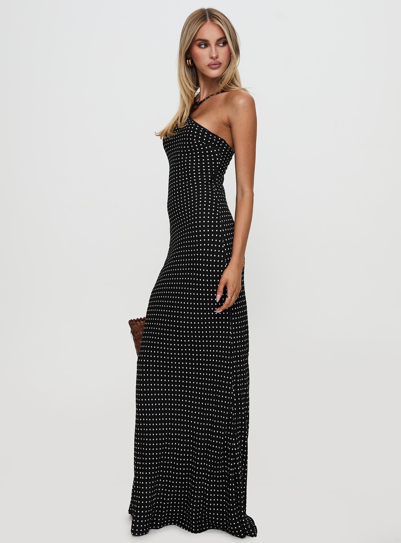 Evyn Halter Maxi Dress Polka Dot Latest Collections Online