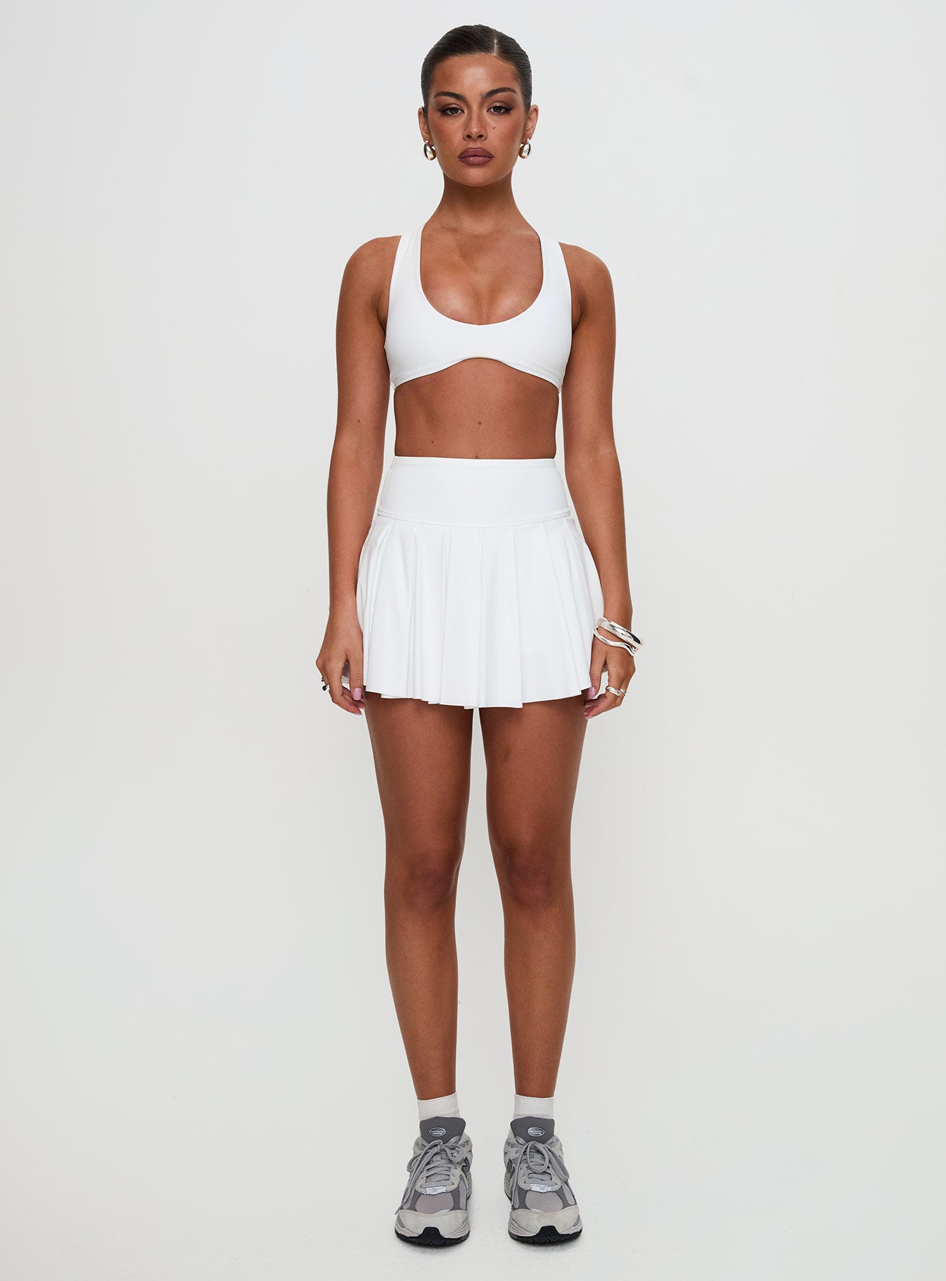 Dynamic Pleat Active Skort White Free Shipping Fake