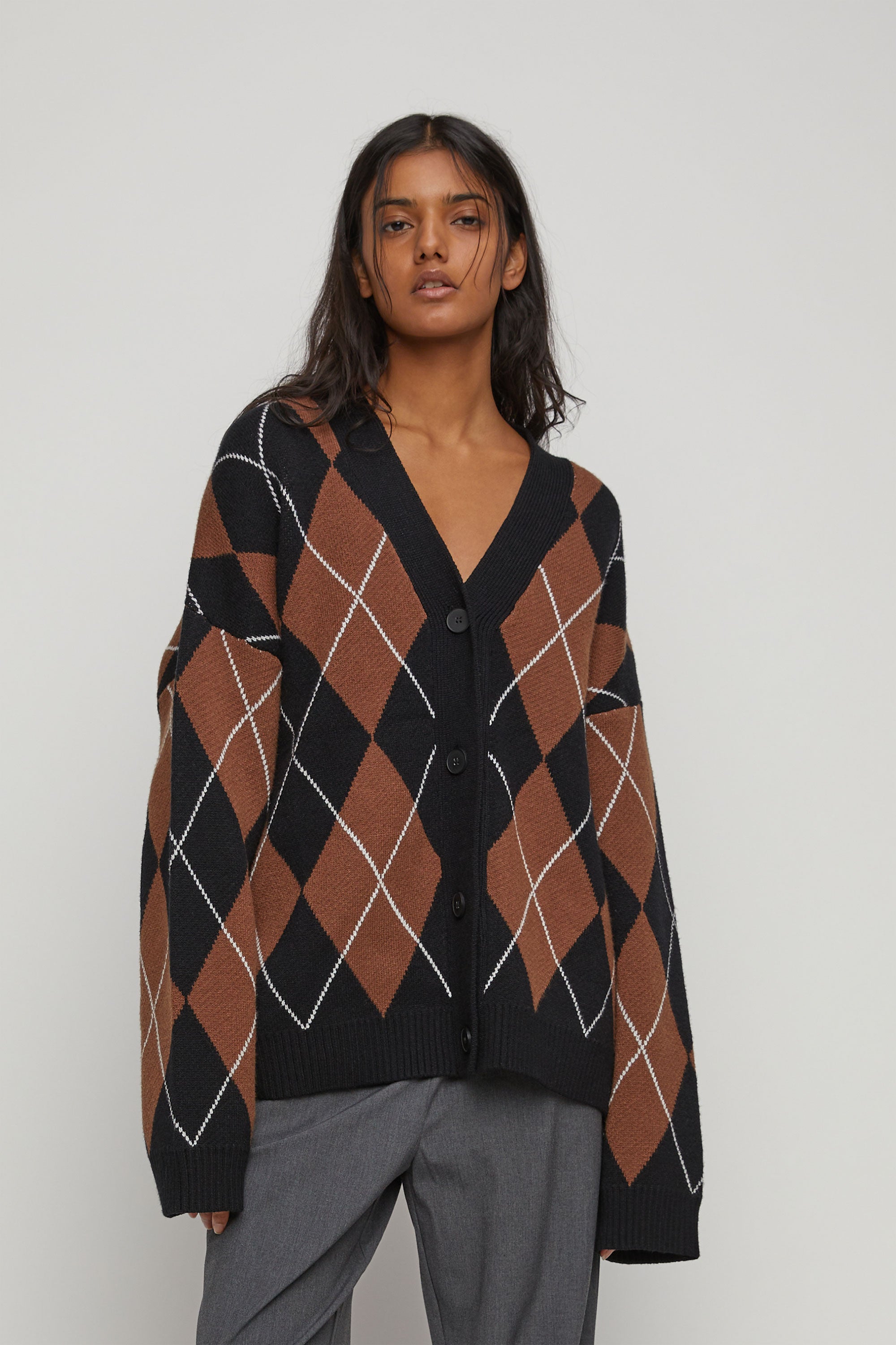 OVERSIZED ARGYLE CARDIGAN Genuine Cheap Online