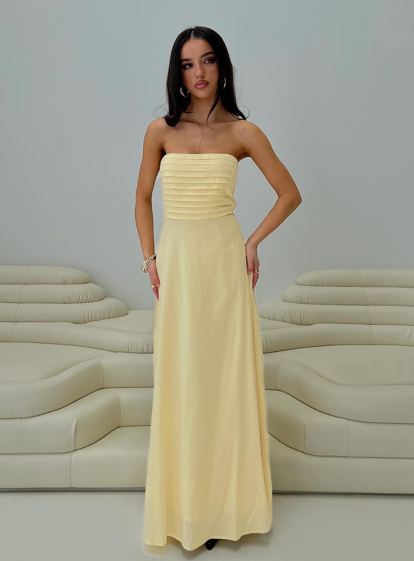 Anamaria Strapless Maxi Dress Lemon For Sale Official Site