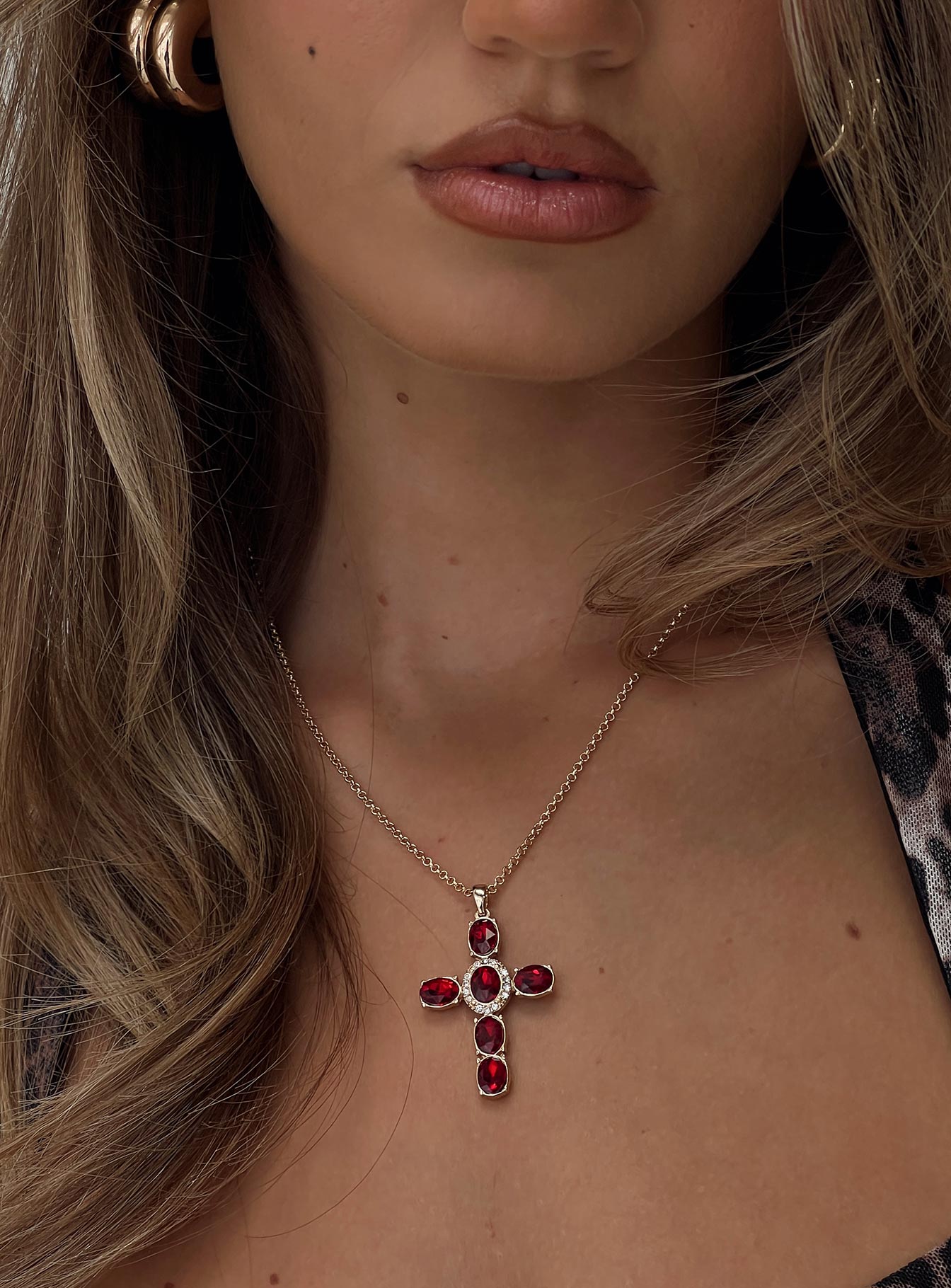 Jacintha Necklace Gold / Red Release Dates Cheap Online