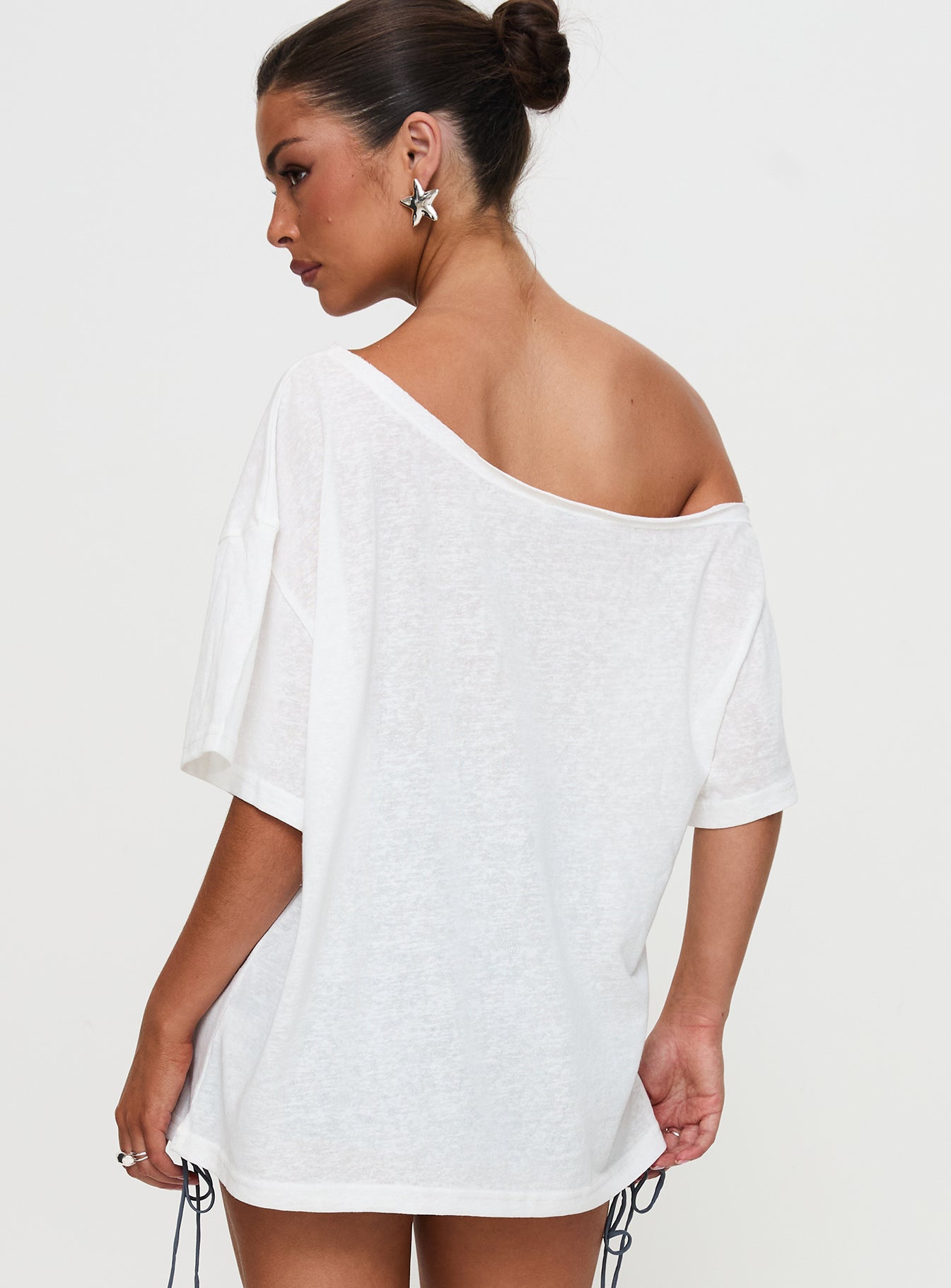 Kippa Off The Shoulder Tee White Cheap Low Shipping