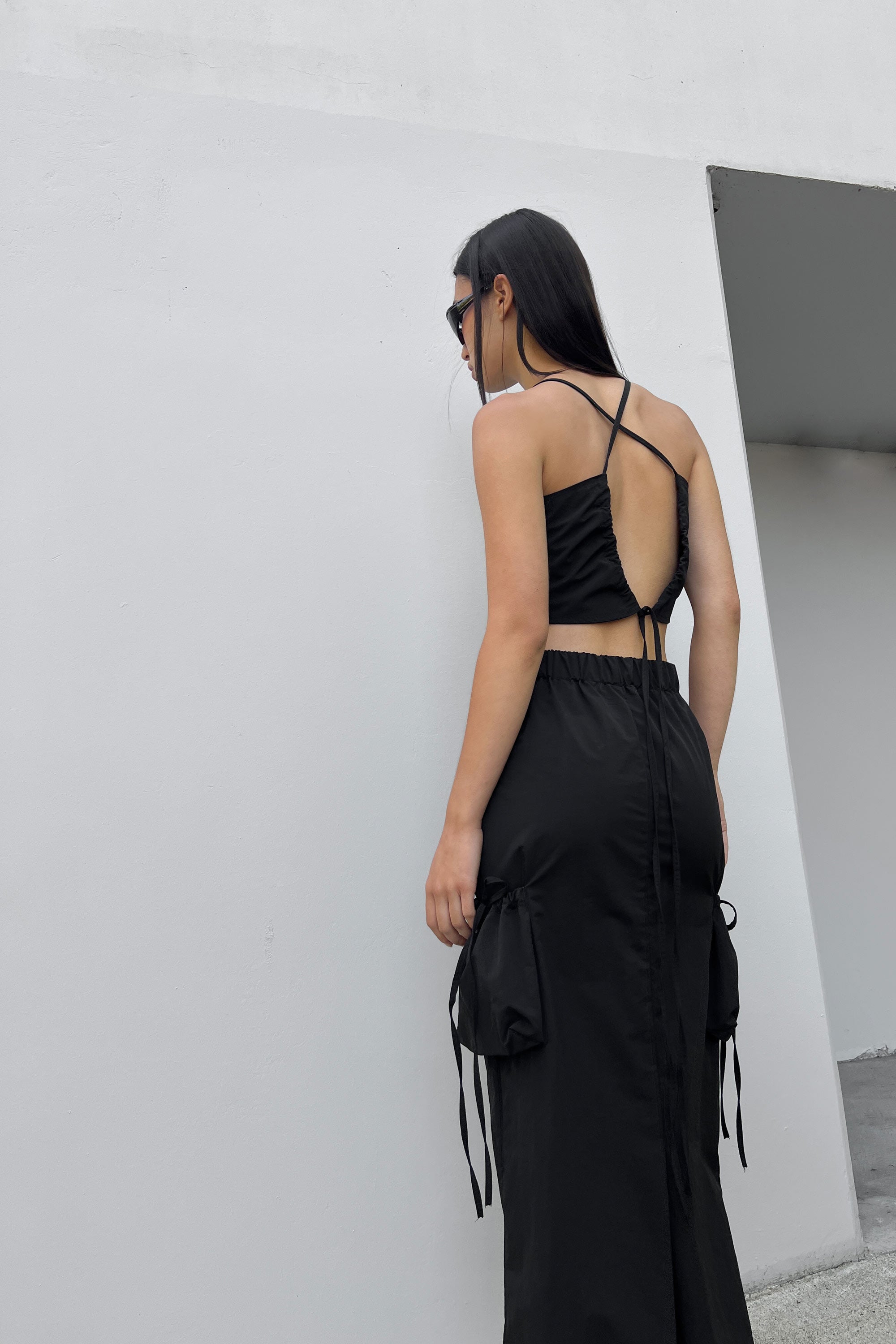 OPEN BACK TANK AND CARGO MIDI SKIRT SET Genuine Sale Online