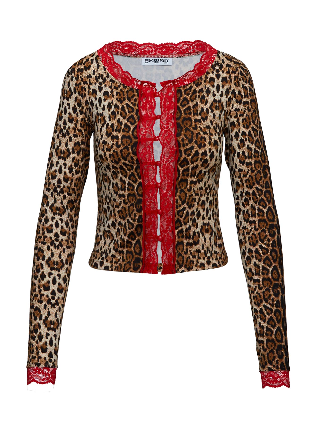 Pour It Up Long Sleeve Button Detail Top Leopard Amazon Cheap Pice