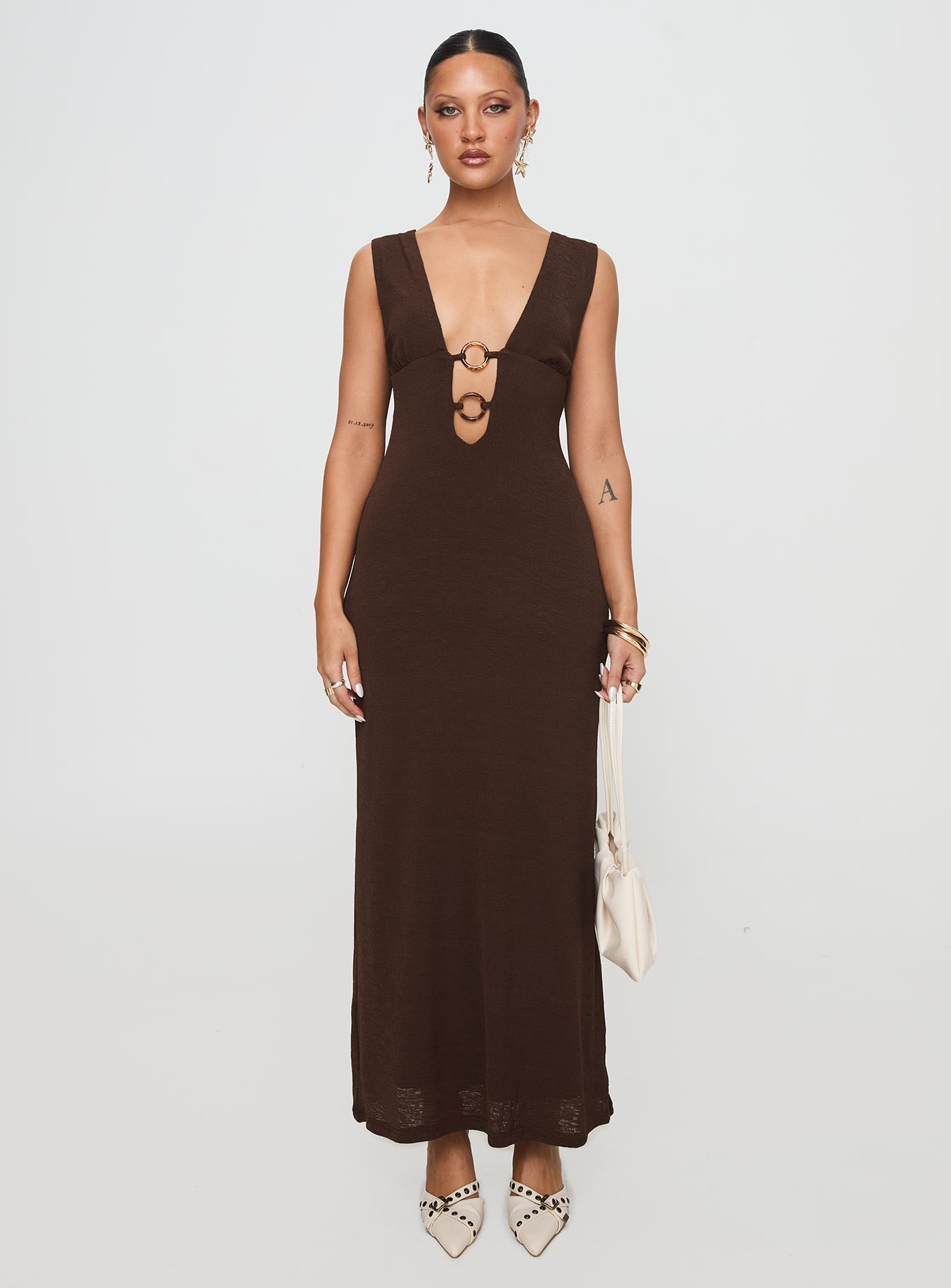 Steward Maxi Dress Chocolate Outlet Pices