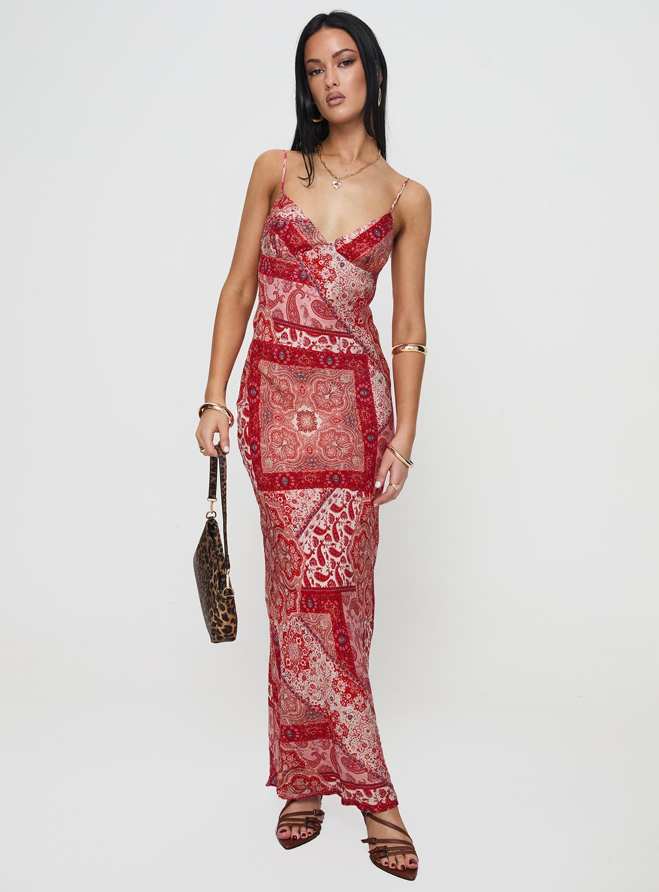 Sugar Plum Maxi Dress Red Paisley Clearance Inexpensive