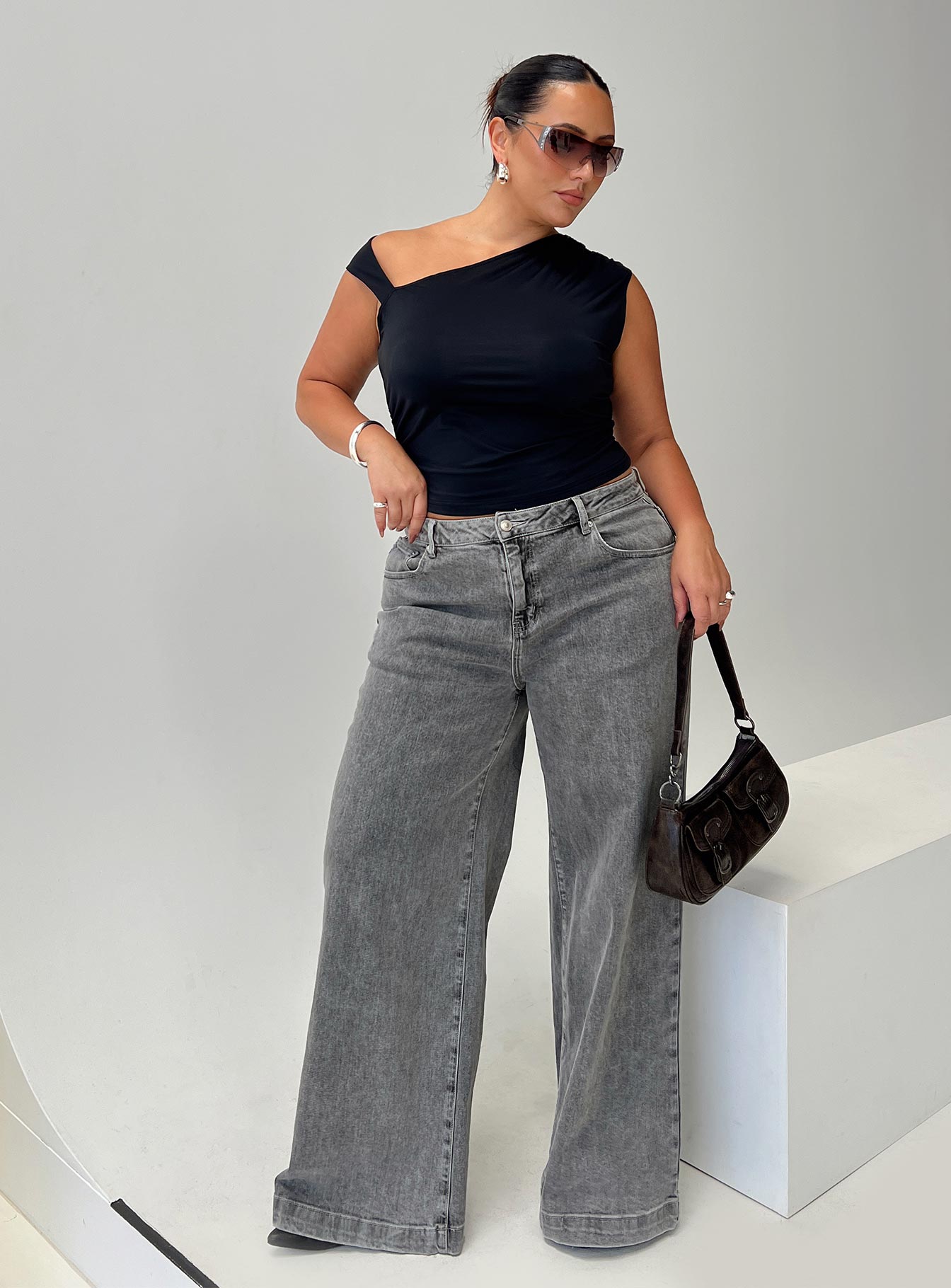 Wolfie High Rise Wide Leg Slouchy Jeans Steel Curve Popular Online