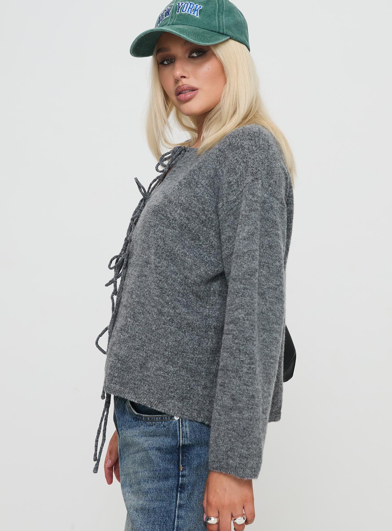 Frosty Knit Cardigan Grey With Mastercard