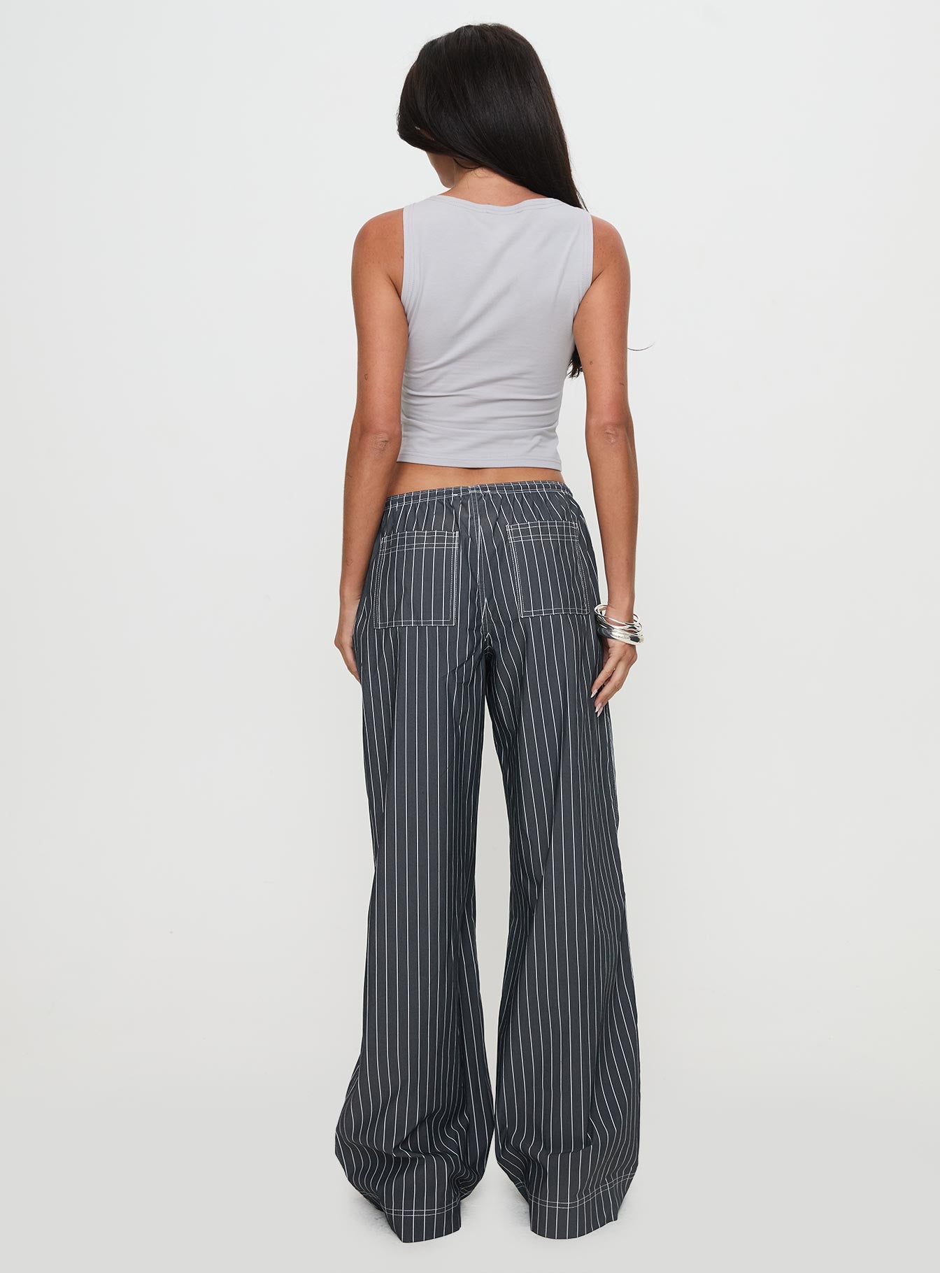 Terrance Baggy Pant Grey Stripe With Mastercard Online