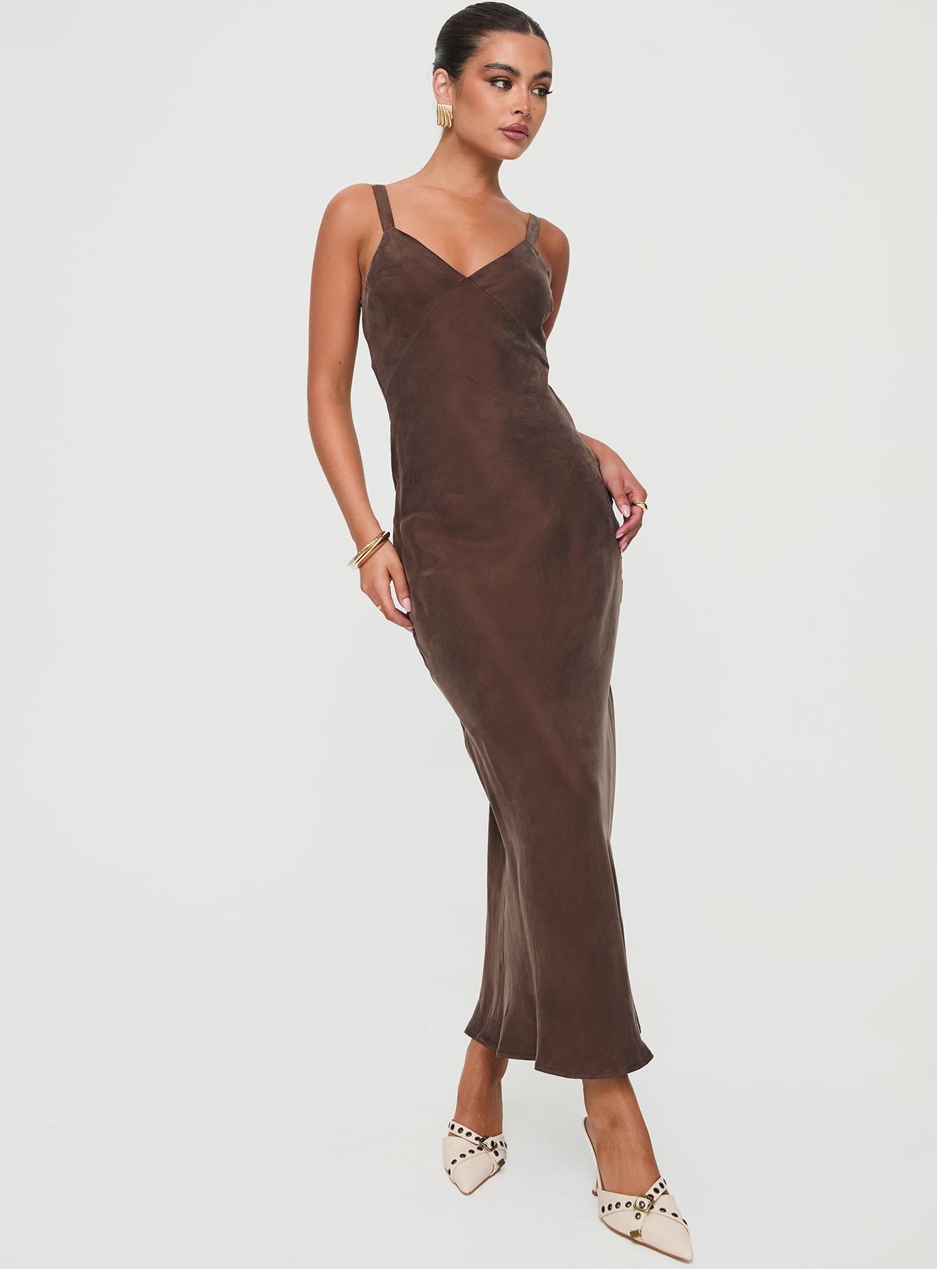 Laurette Maxi Dress Brown Petite Perfect Cheap Online