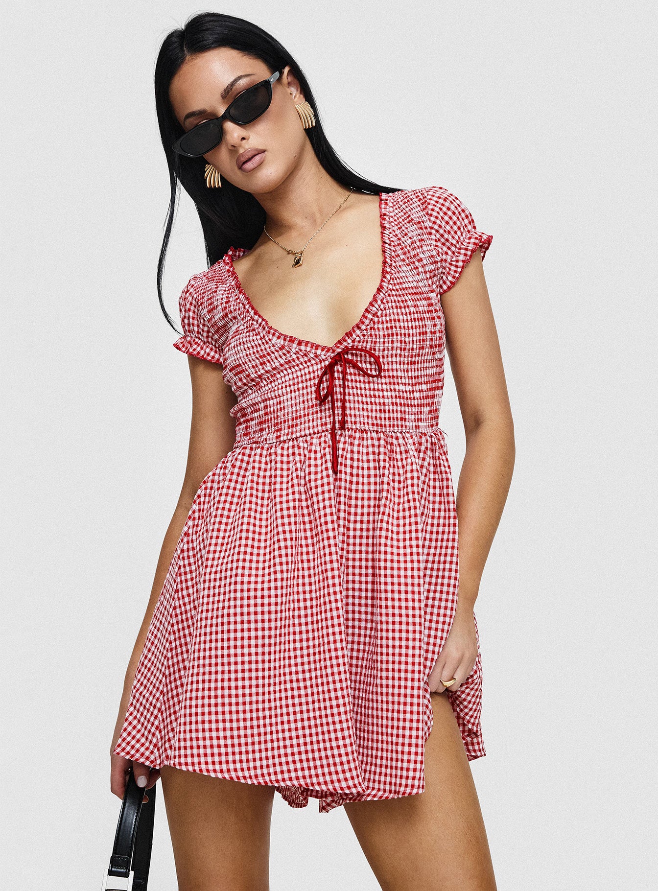 Wescott Gingham Playsuit Red / White Discount Cheapest Pice