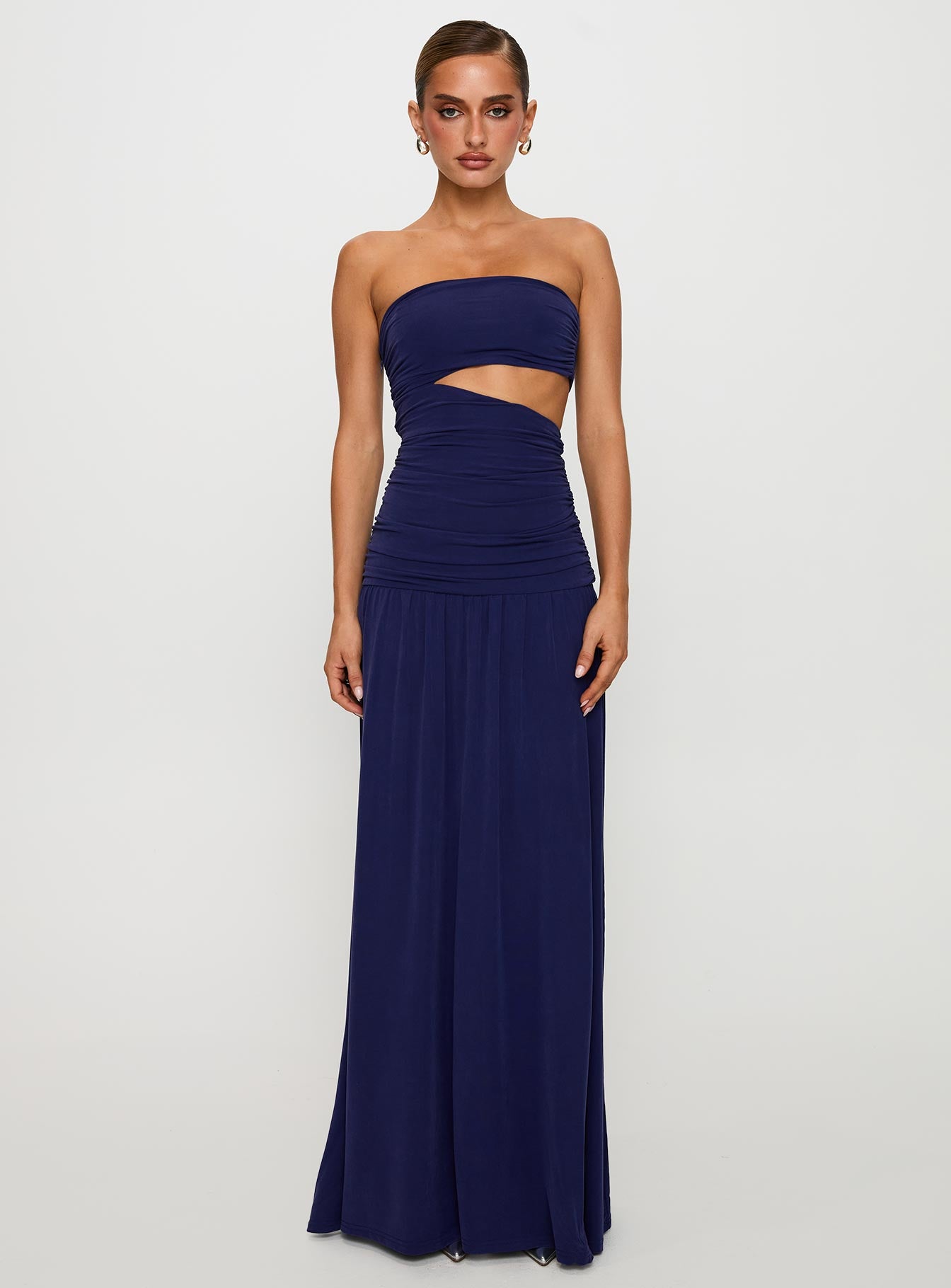 Grandeur Strapless Maxi Dress Navy Sale Wholesale Pice