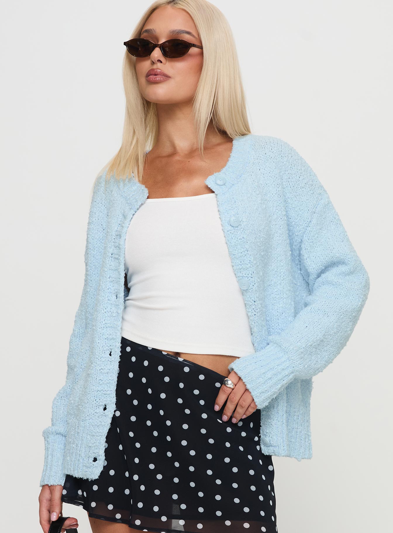 Coronado Boucle Knit Cardigan Blue Cheap Buy Authentic