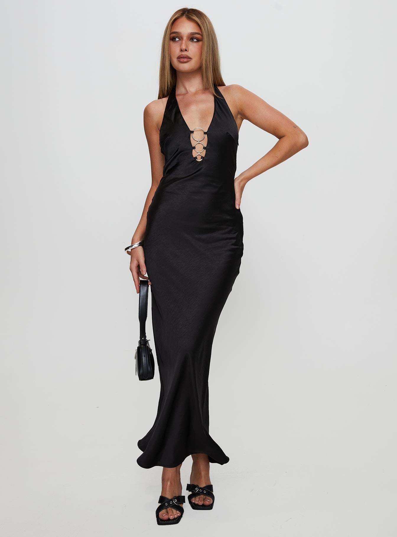 Vasilisa Halter Neck Maxi Dress Black From China