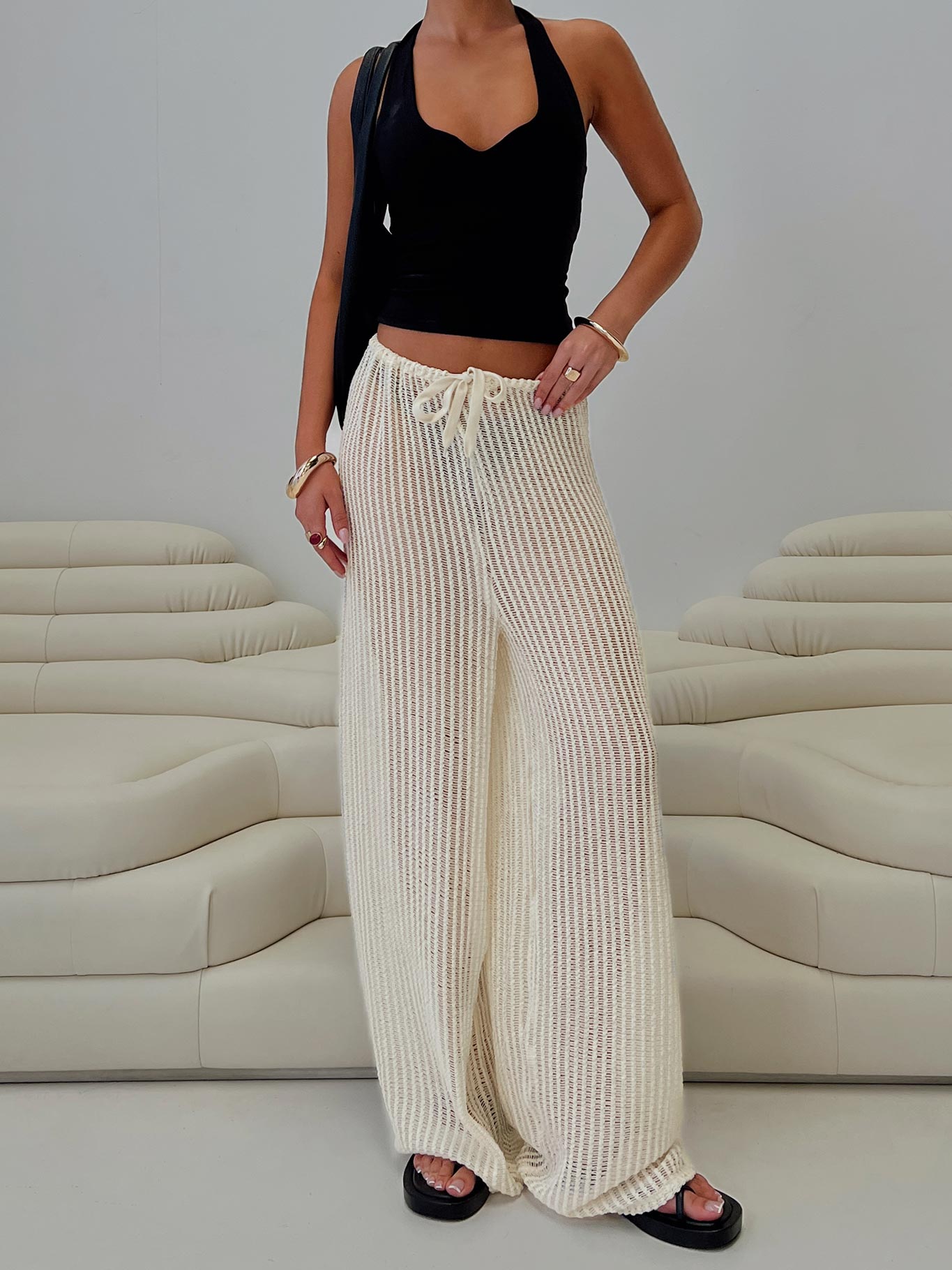 Darcie Knit Pants Beige Discounts Cheap Pice