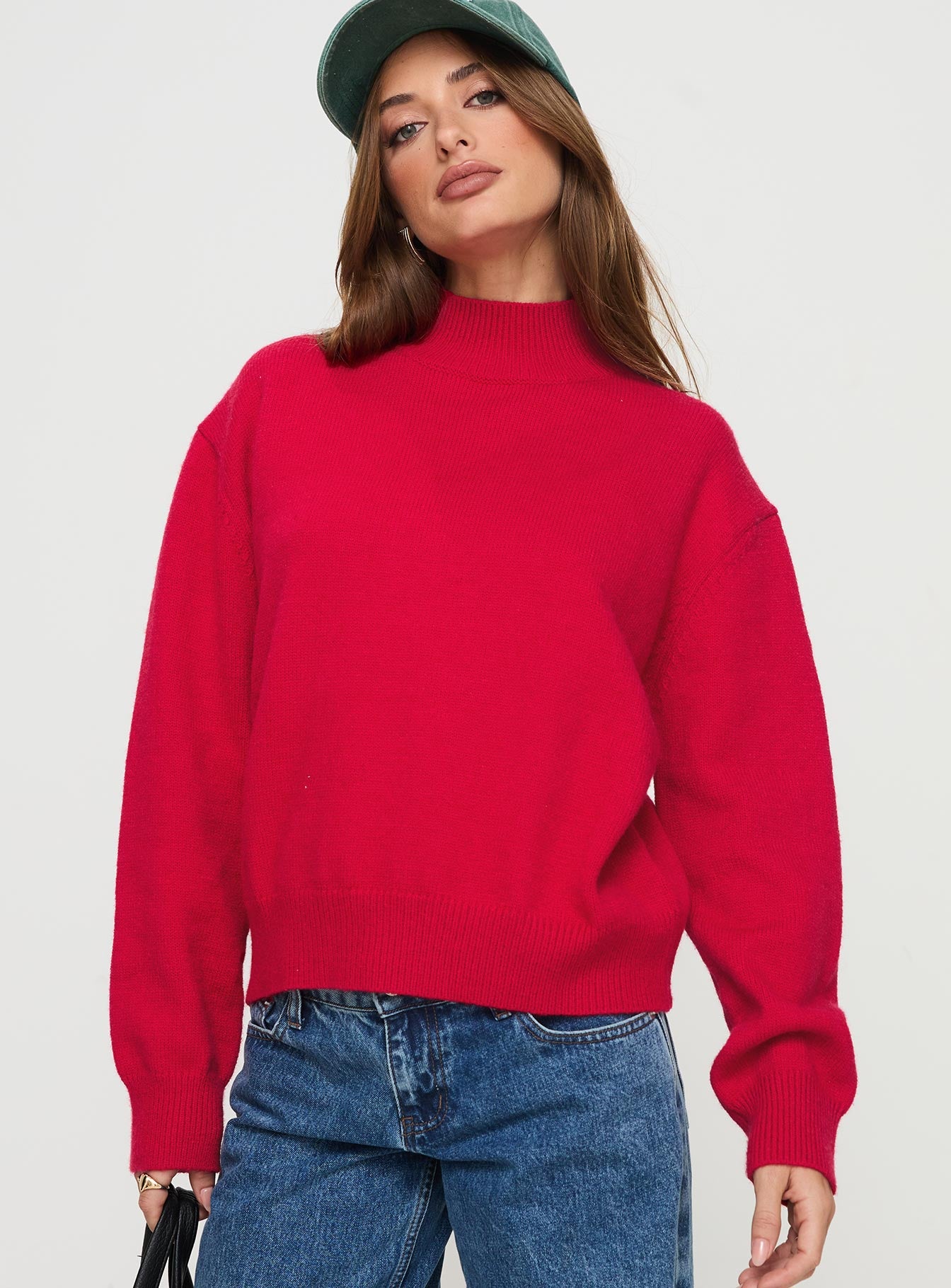 Oberan Knit Sweater Red With Paypal For Sale