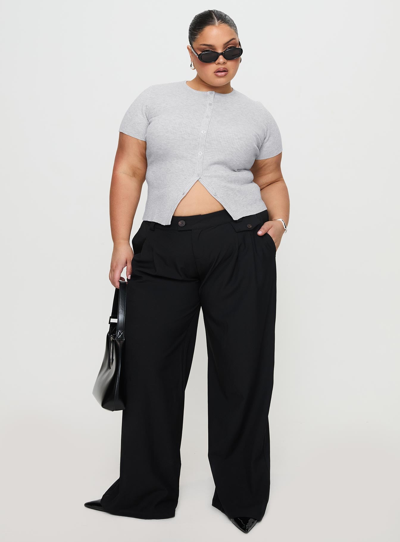 Sallon Low Rise Pants Black Grey Outlet Store Online