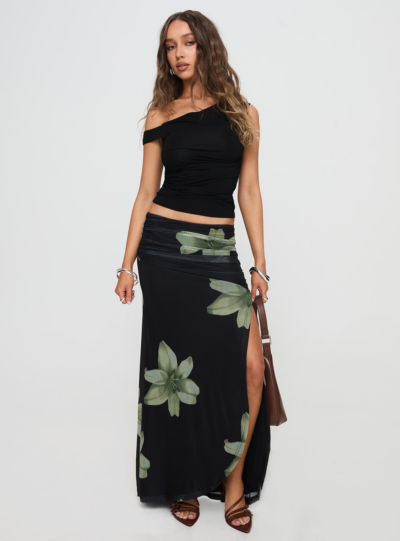 Cooperi Maxi Skirt Black Floral Best Place For Sale