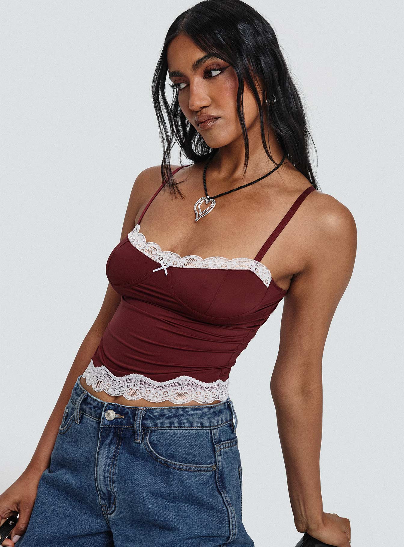 Top Model Cami Burgundy 2025 Cheap Online