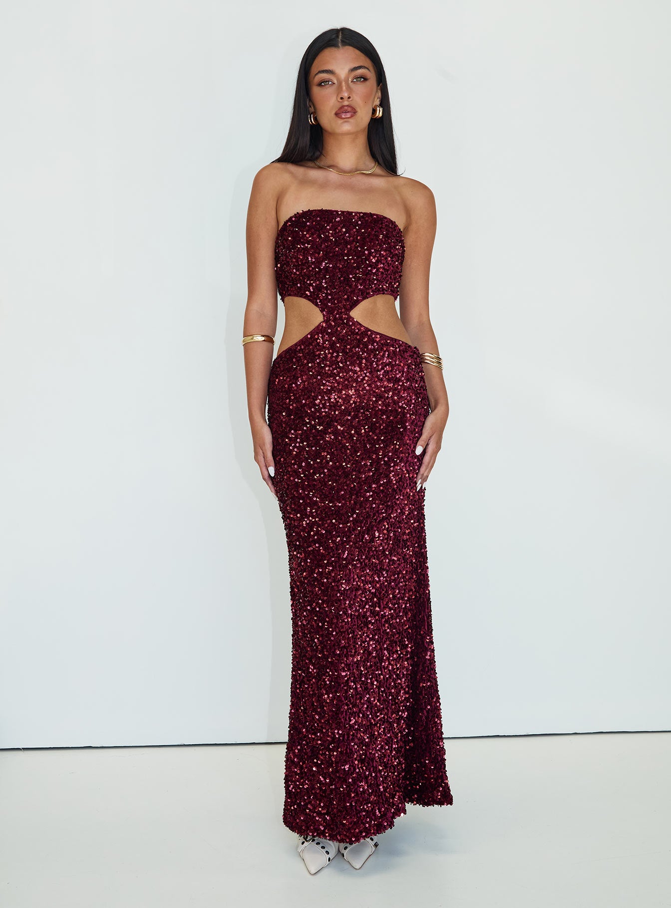 Regalia Strapless Maxi Dress Burgundy Official Site Cheap Online