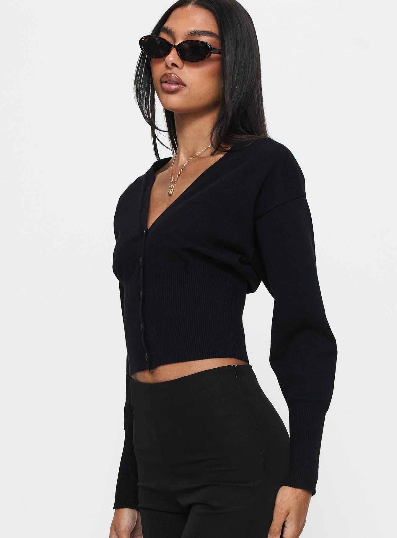 Wistfully Knit Cardigan Black Fast Delivery Online