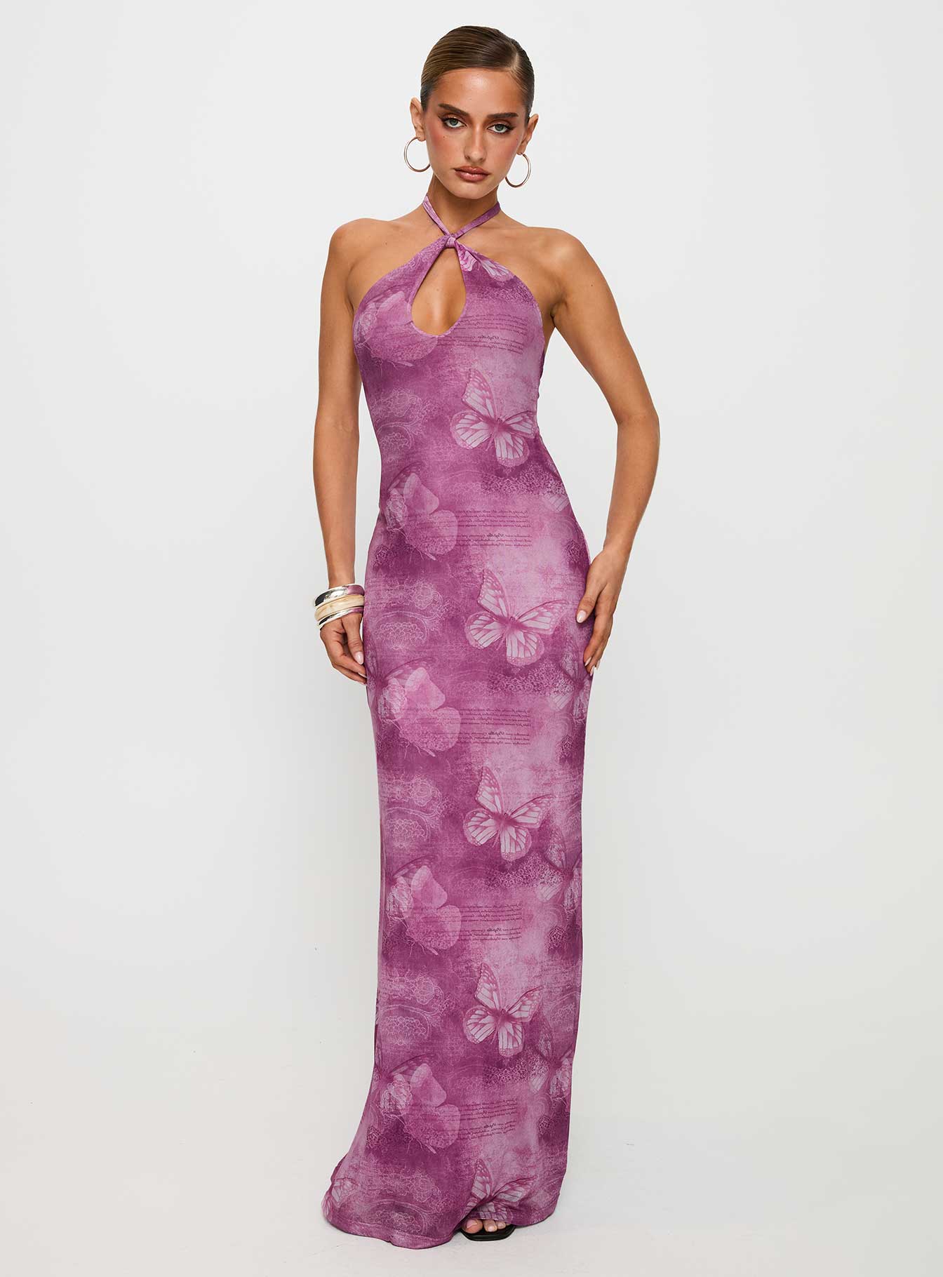 Nathaleia Halter Maxi Dress Purple Free Shipping The Cheapest