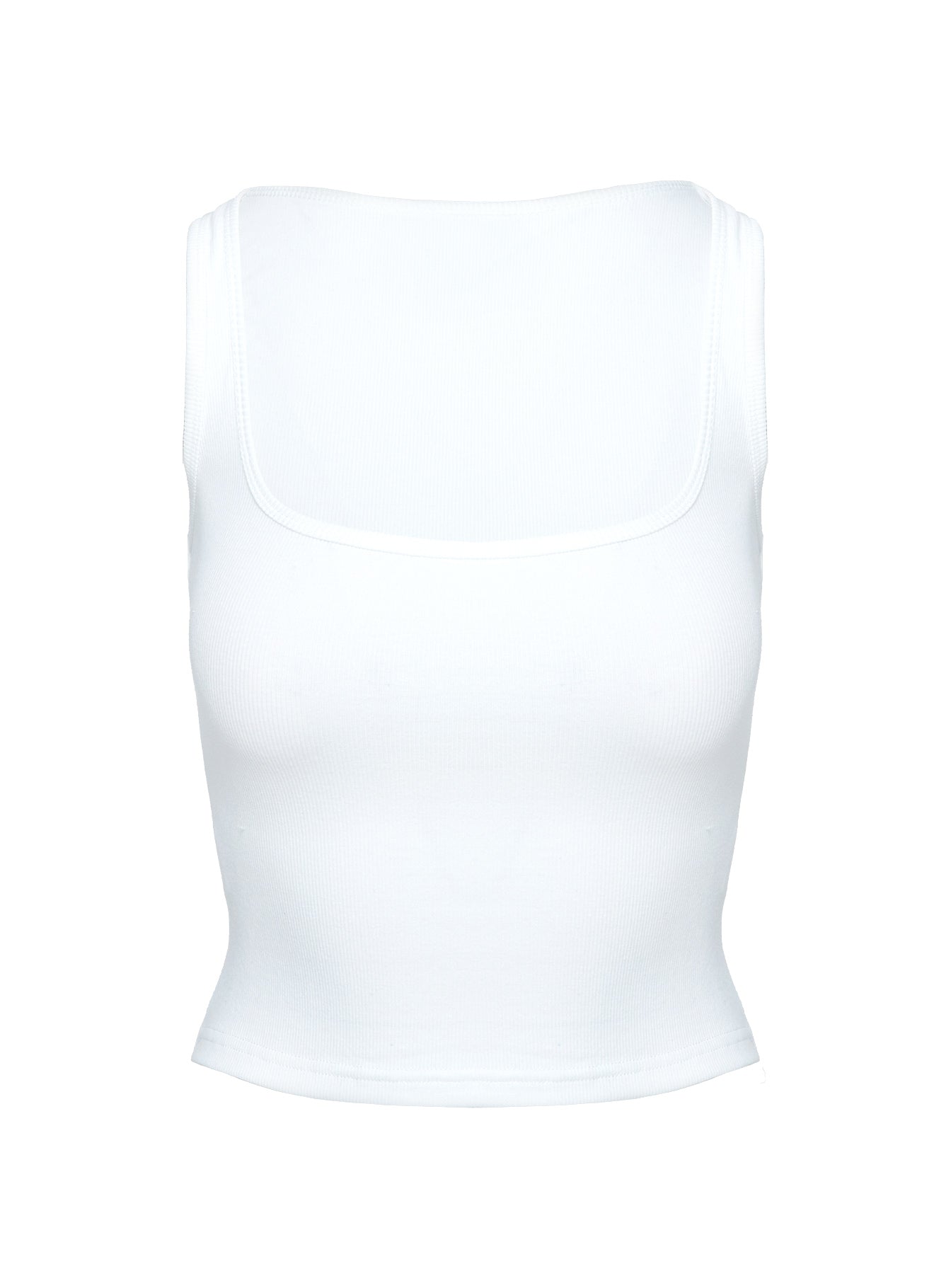 Baseline Square Neck Rib Tank Top White Visa Payment Cheap Pice