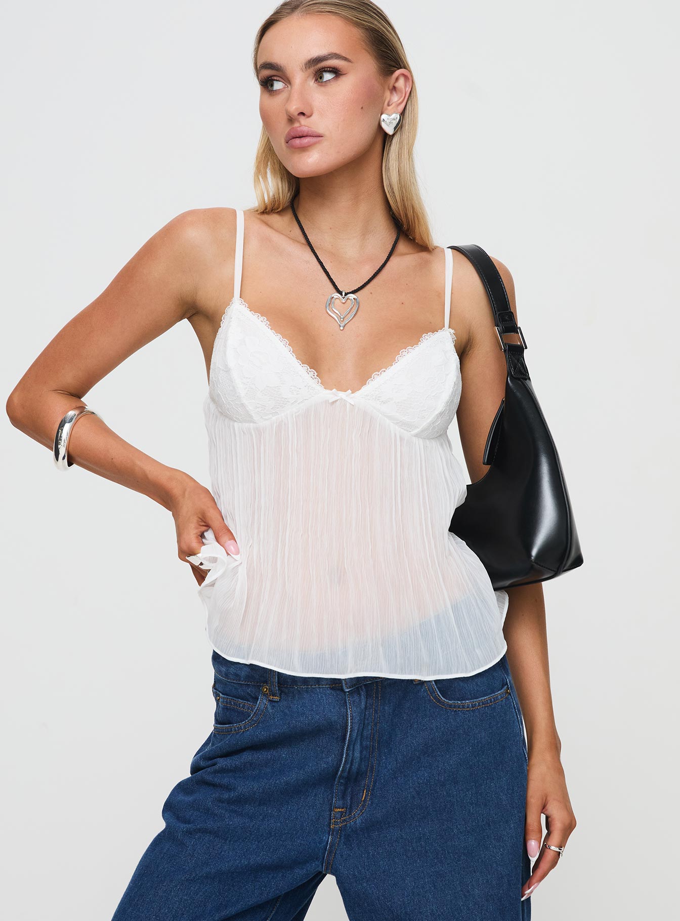 Zami Pleat Top White Visit Cheap Pice