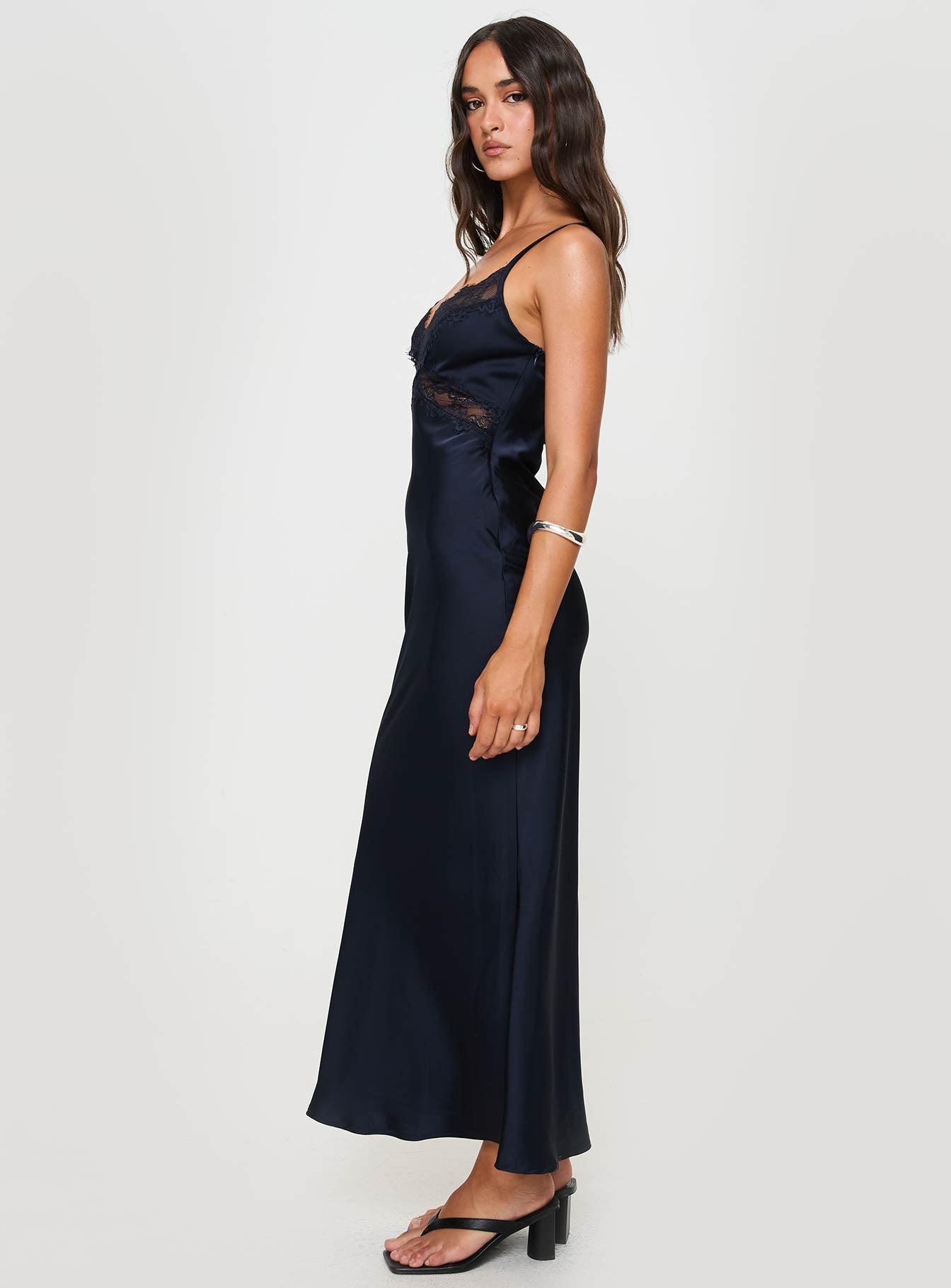 Treasure Bias Cut Maxi Dress Navy Petite Shop For Cheap Pice