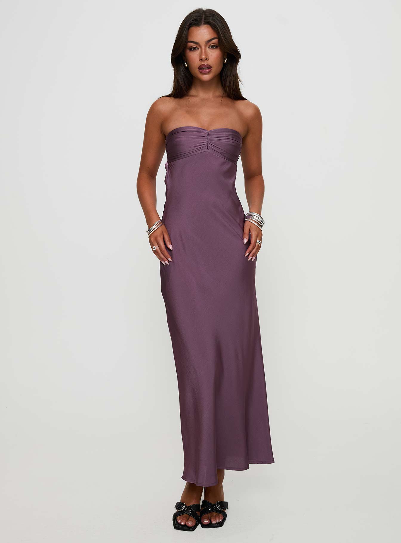 Maryska Strapless Maxi Dress Purple Cheap With Mastercard