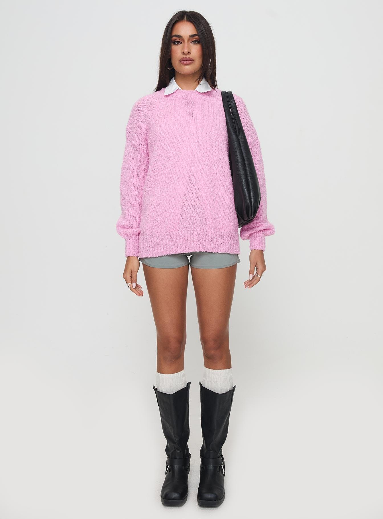 Niomie Knit Sweater Pink Clearance Big Discount