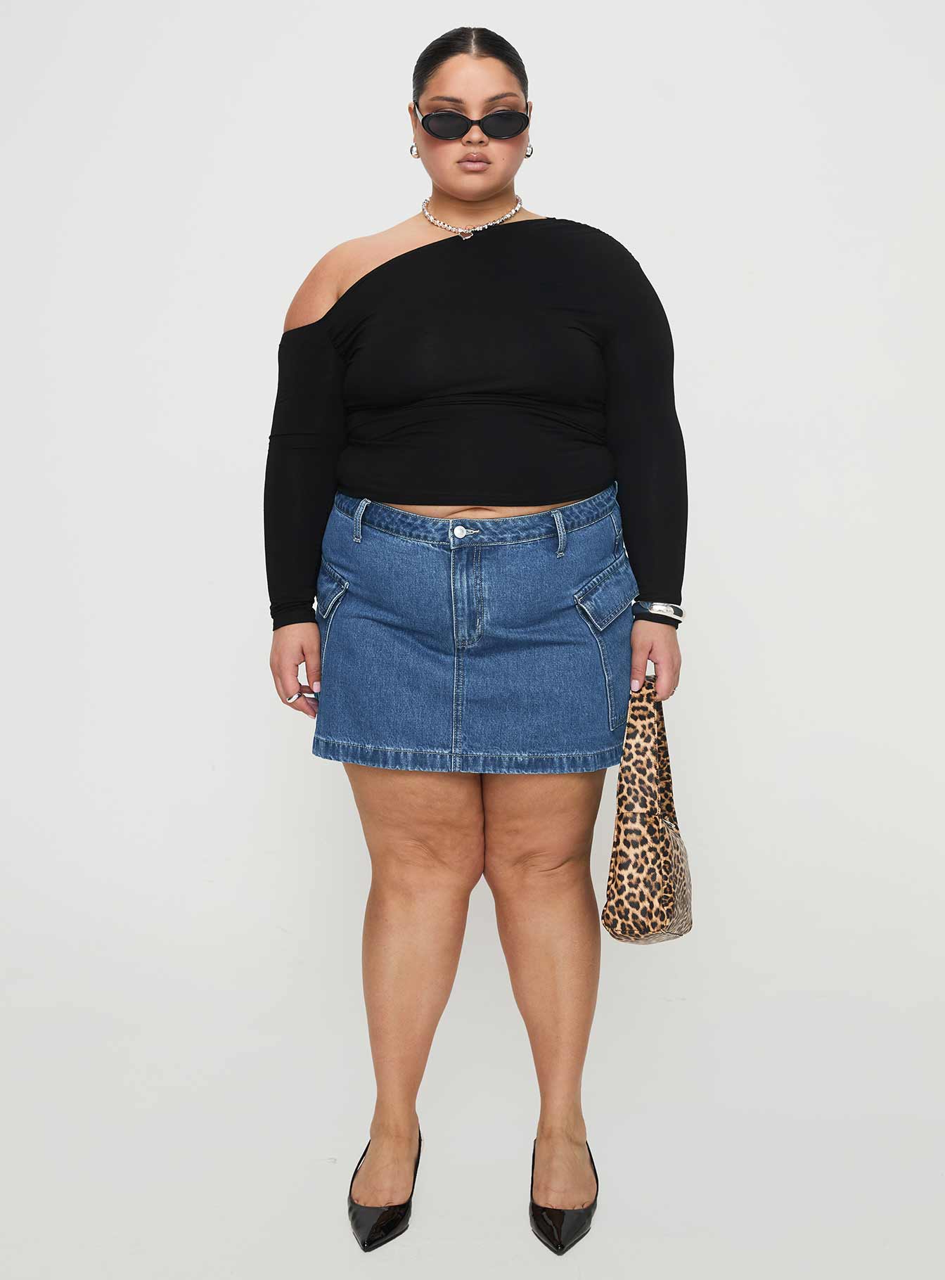 Zakai Cargo Denim Mini Skirt Mid Blue Curve Pay With Visa Sale Online